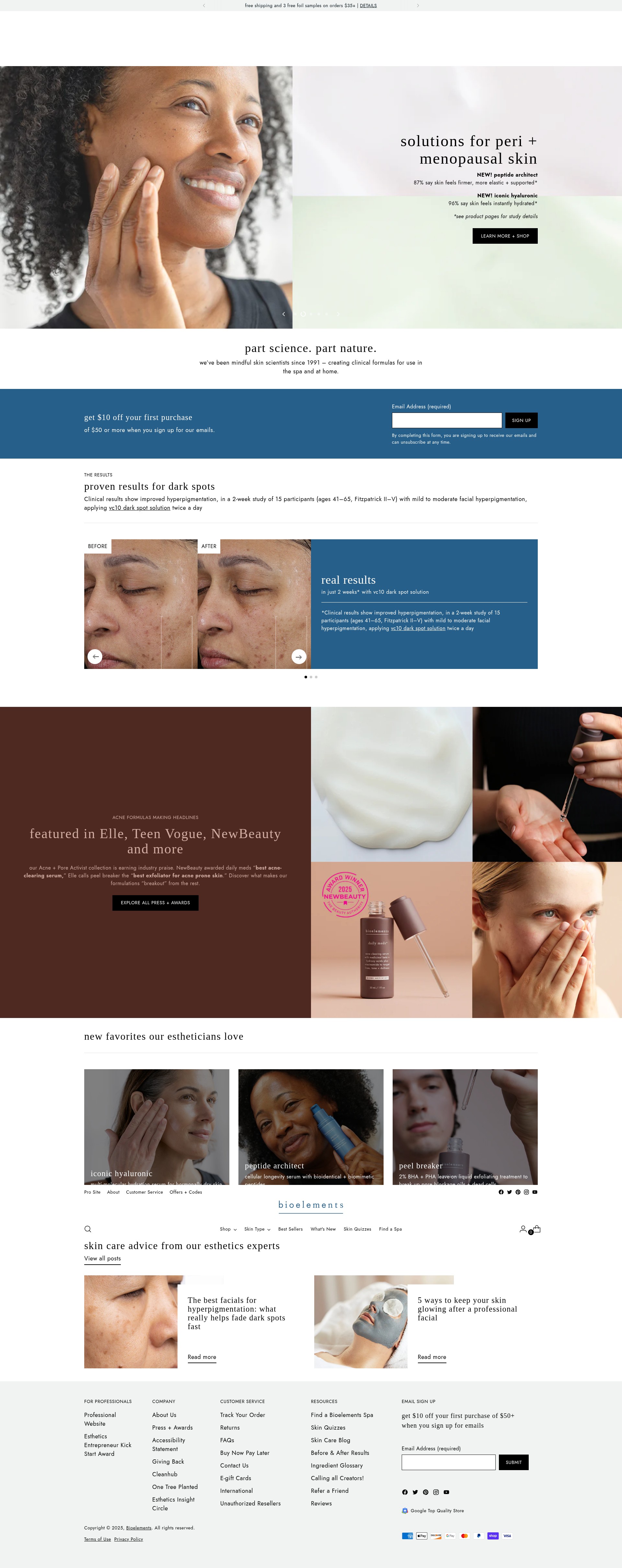 Screenshot of bioelements.com