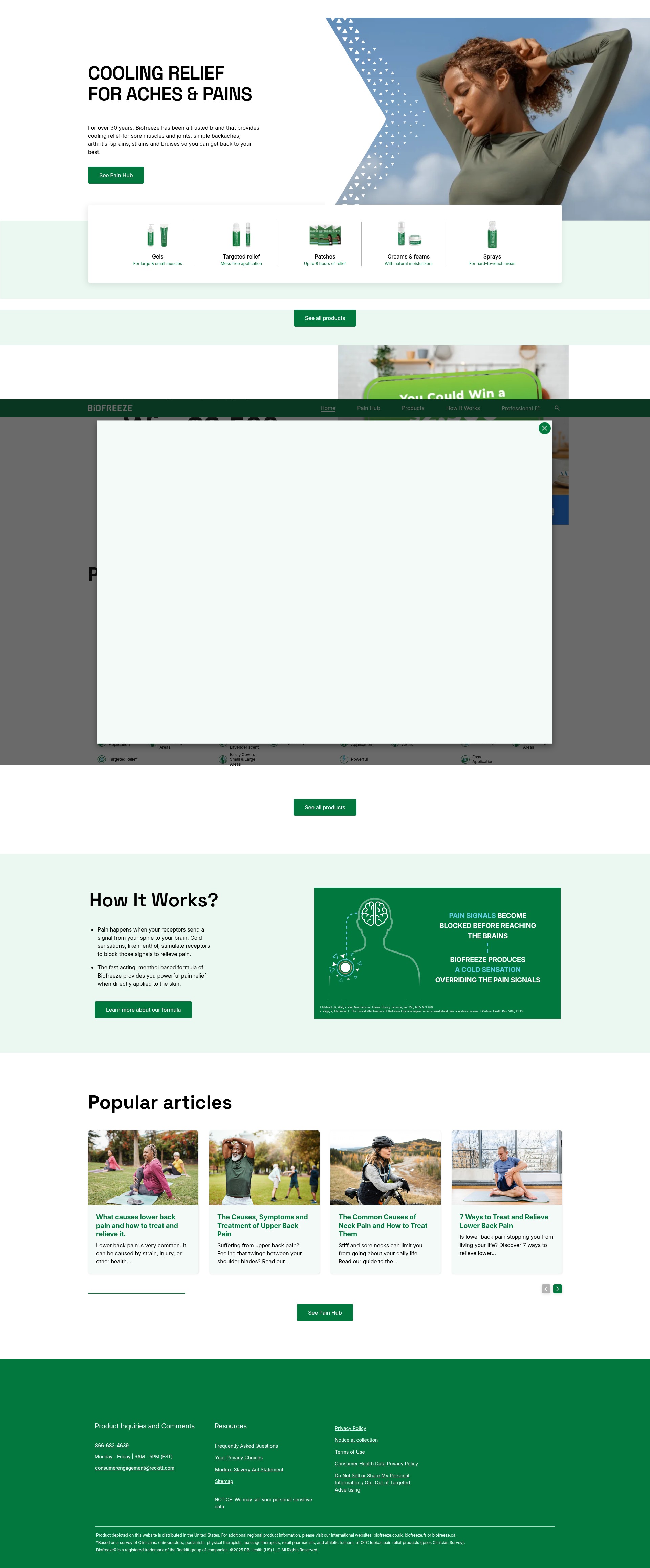 Screenshot of biofreeze.com