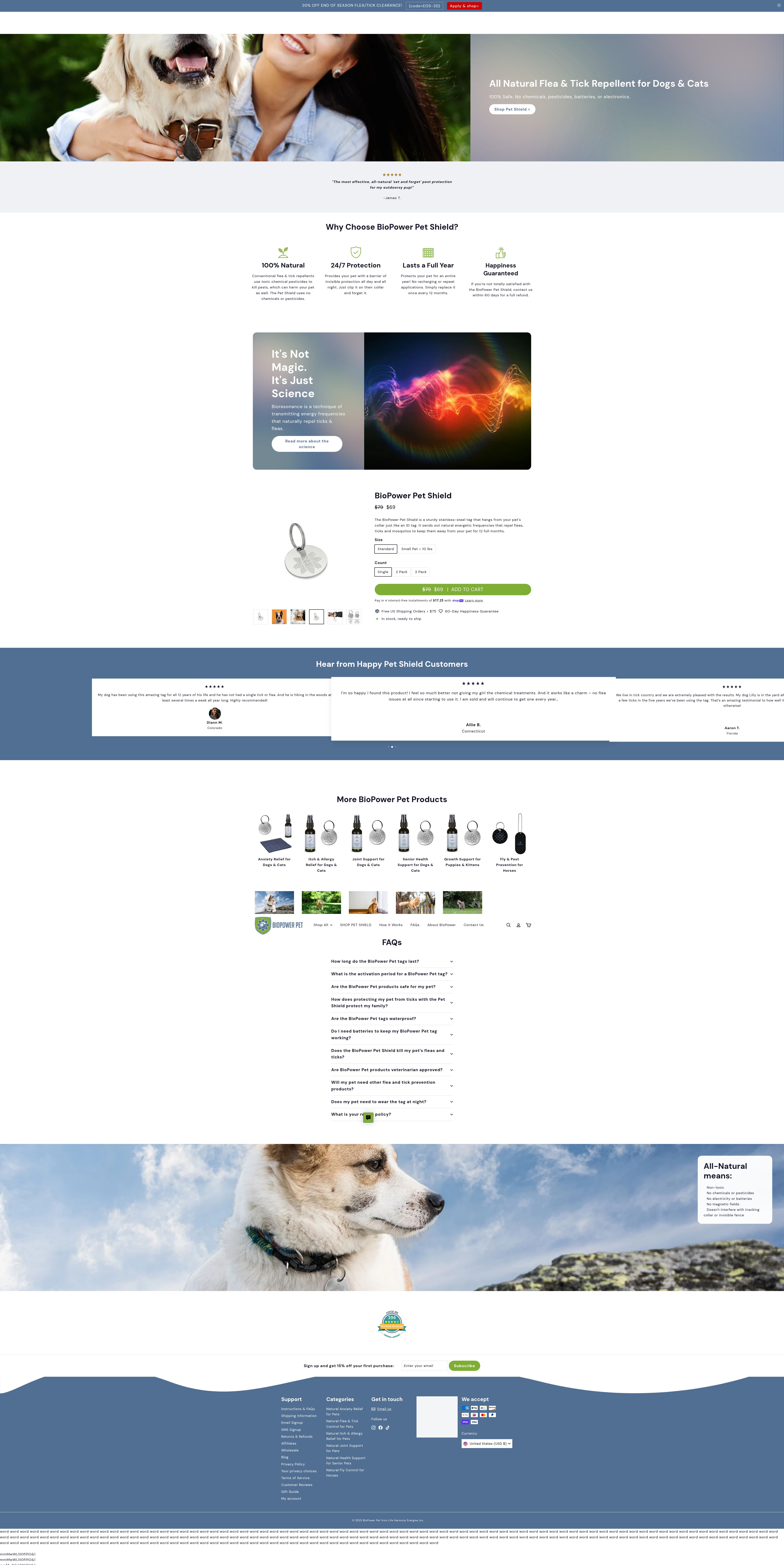 Screenshot of biopowerpet.com