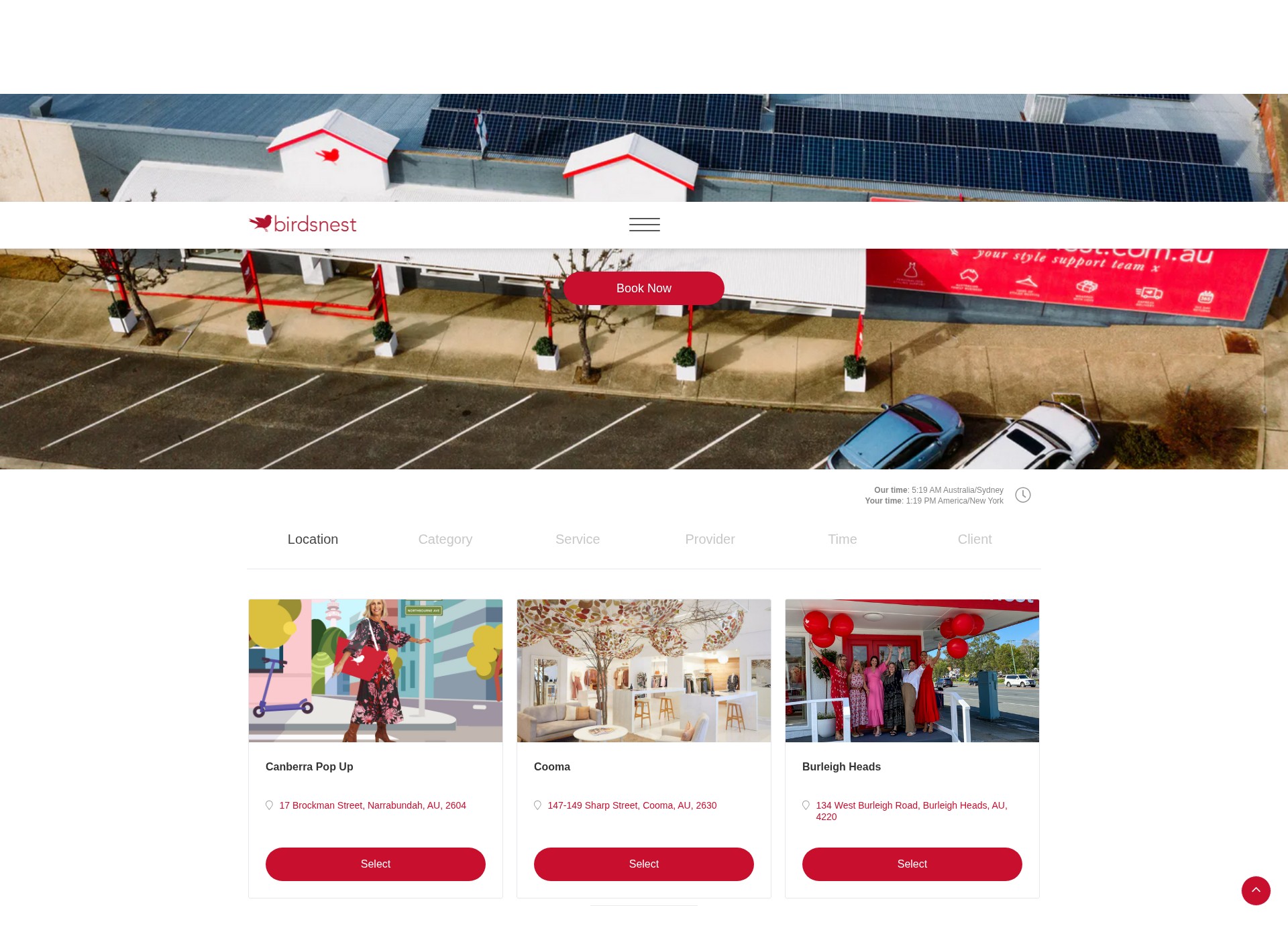 Screenshot of birdsnest.com.au