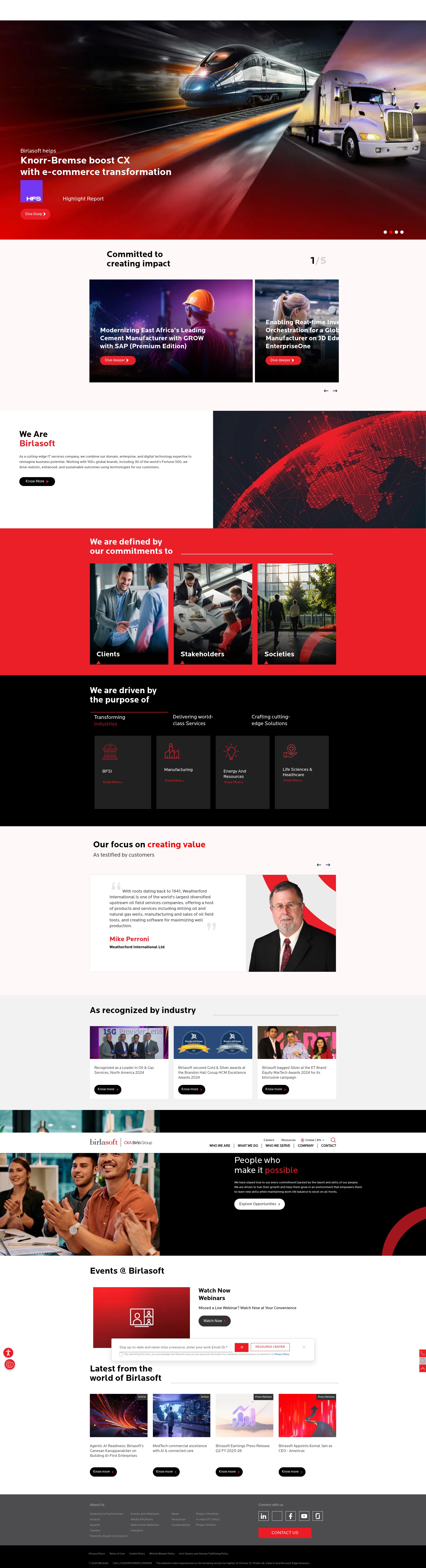 Screenshot of birlasoft.com