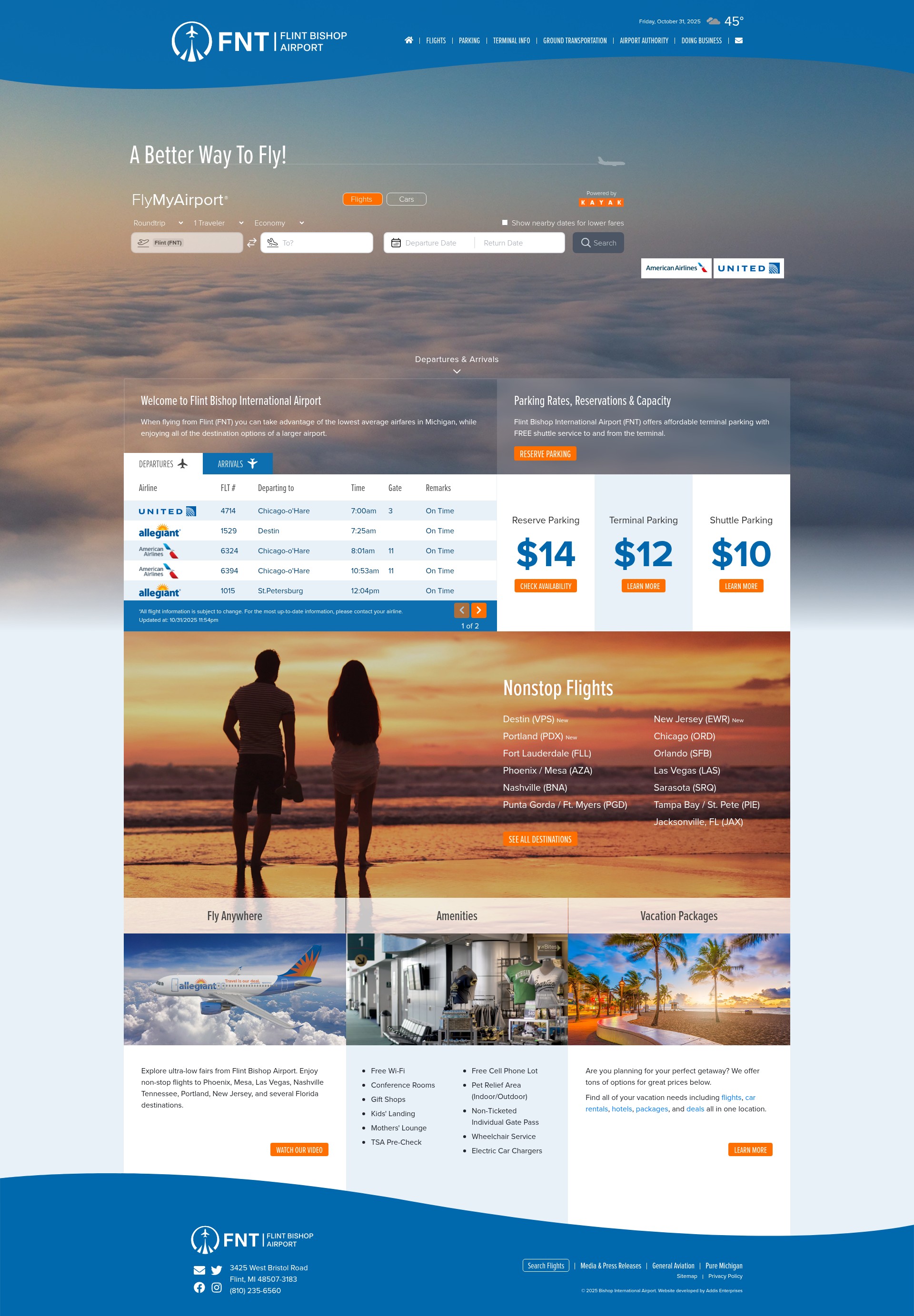 Screenshot of bishopairport.org