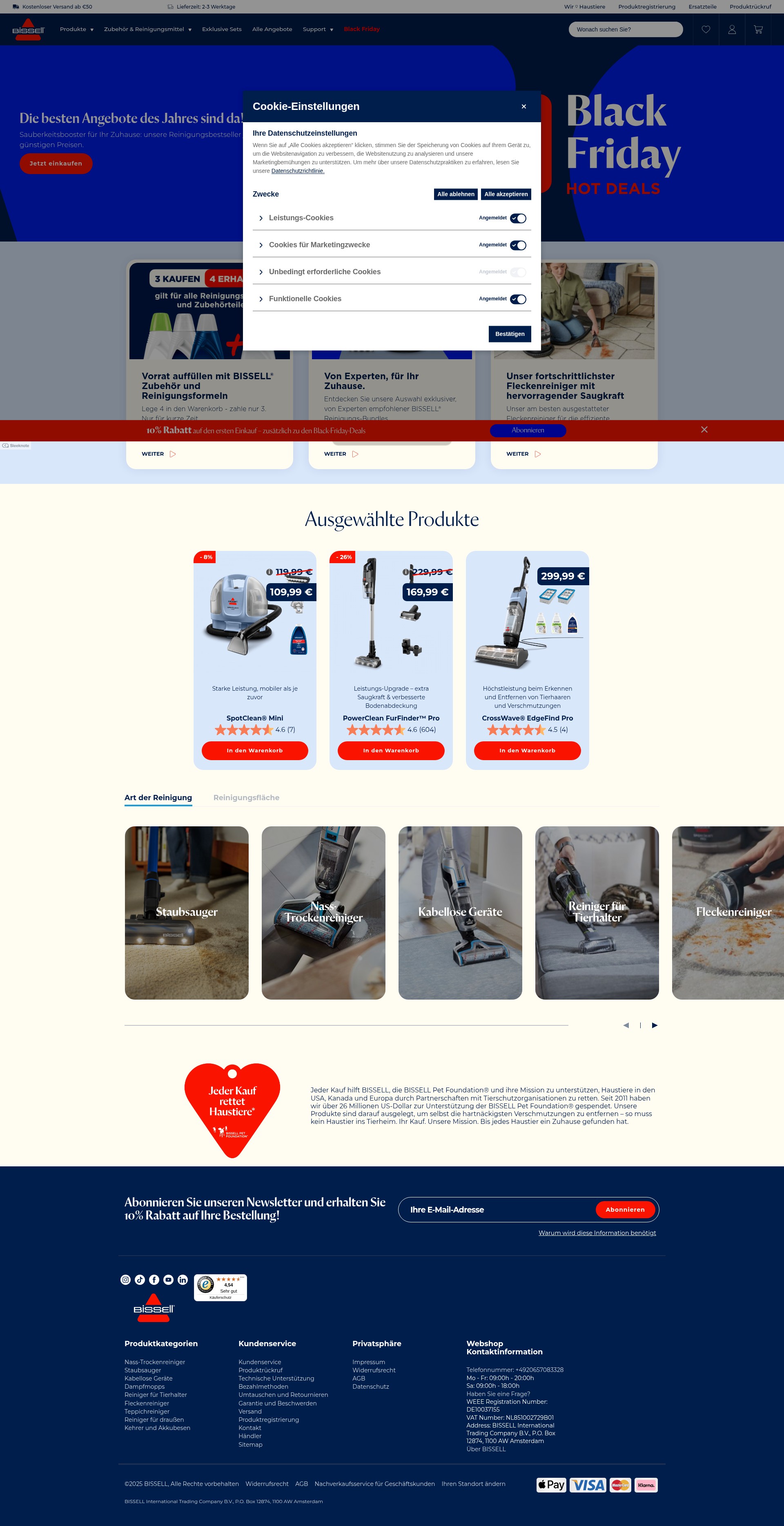 Screenshot of bissell.de