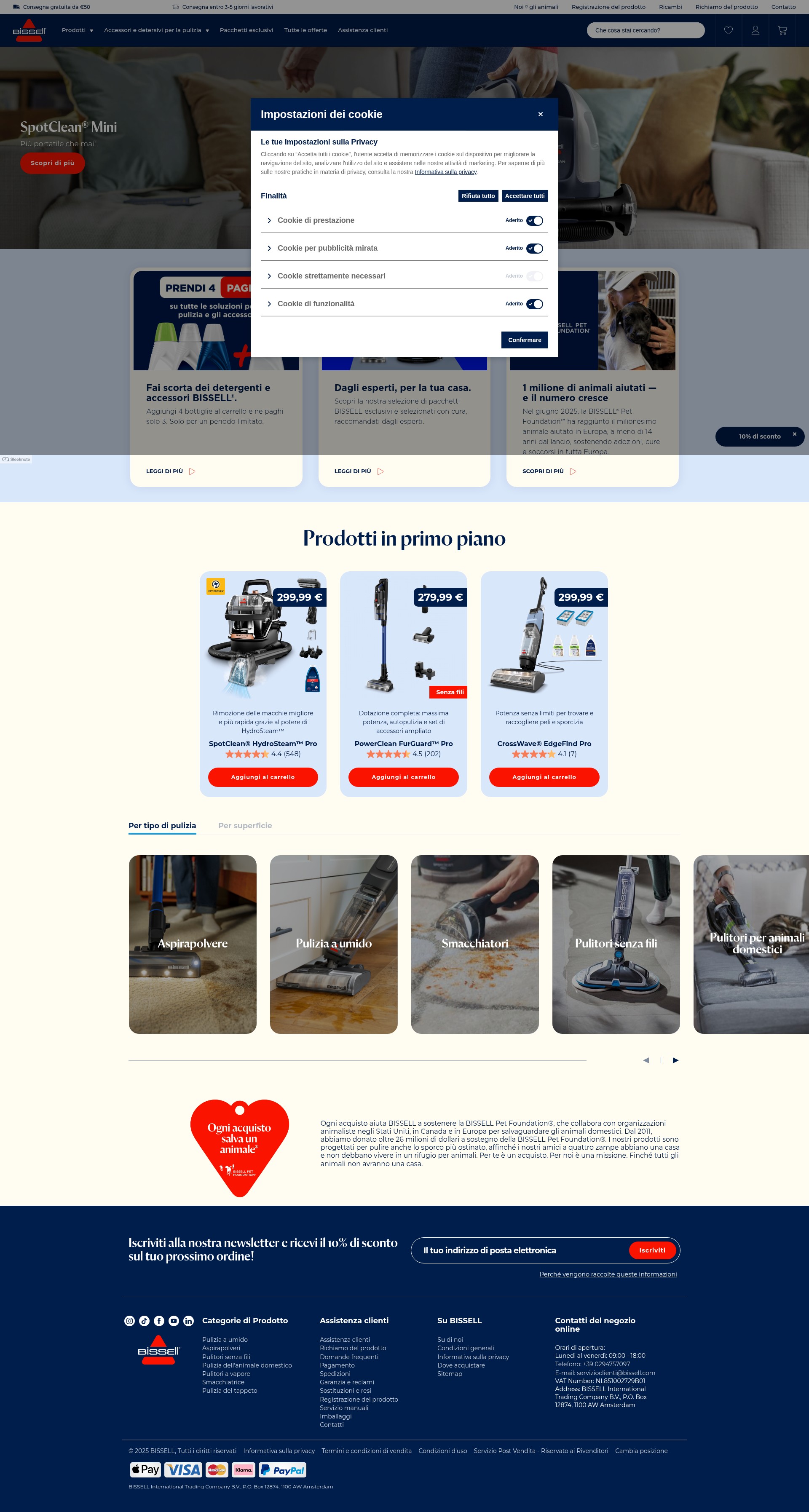 Screenshot of bissell.it