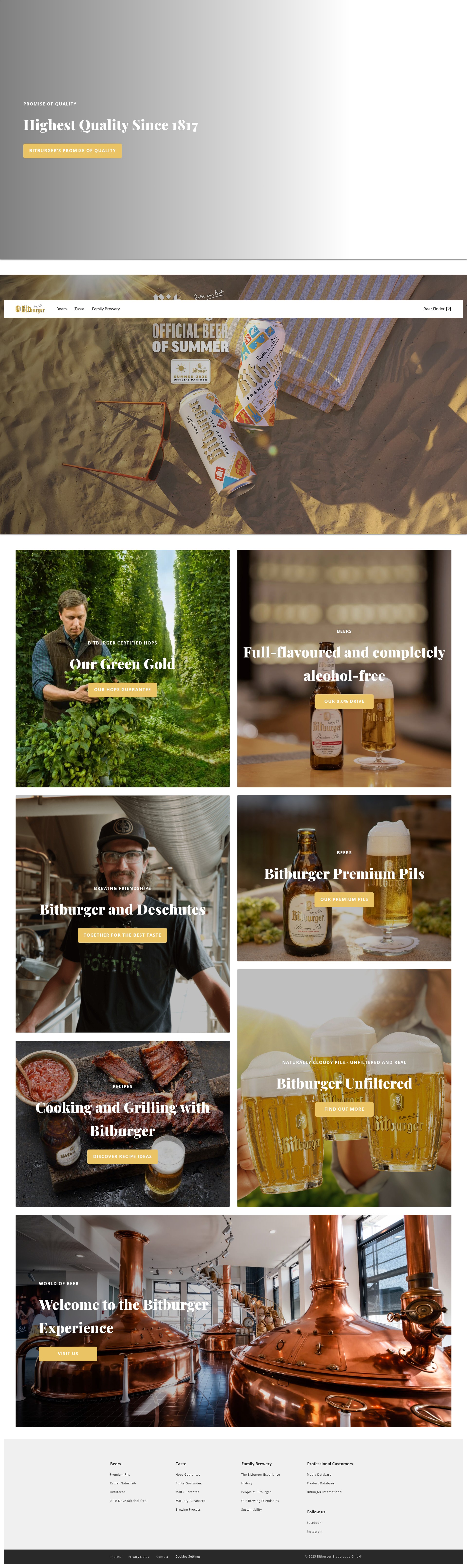 Screenshot of bitburger.com
