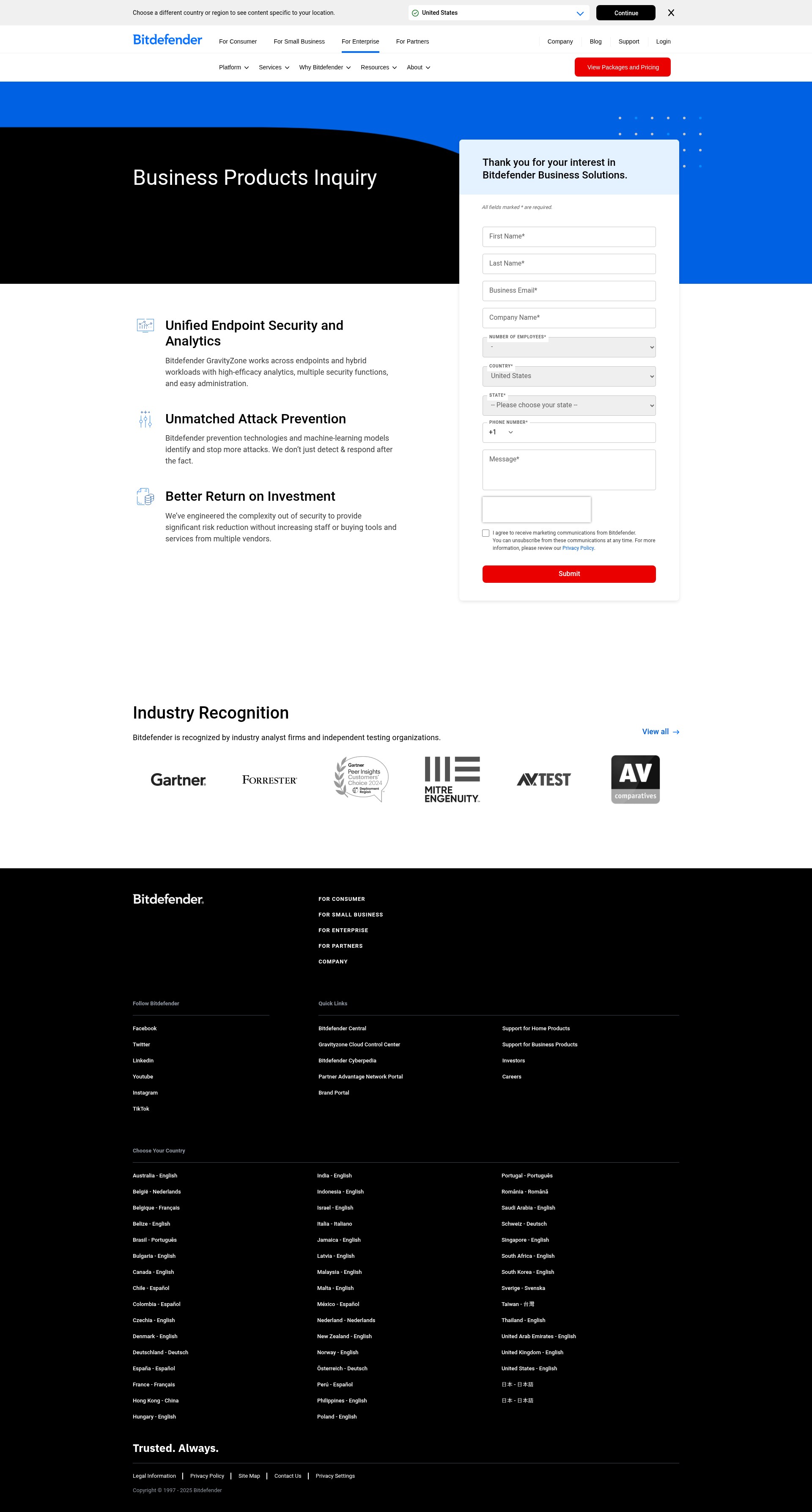 Screenshot of bitdefender.com.au