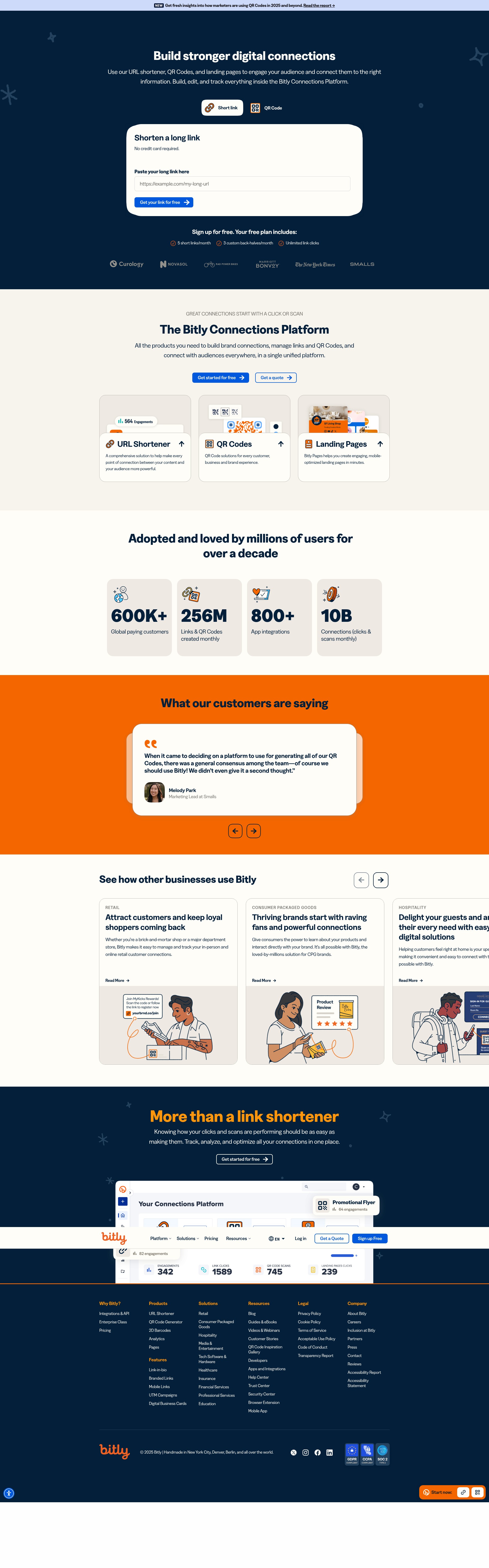 Screenshot of bitly.com
