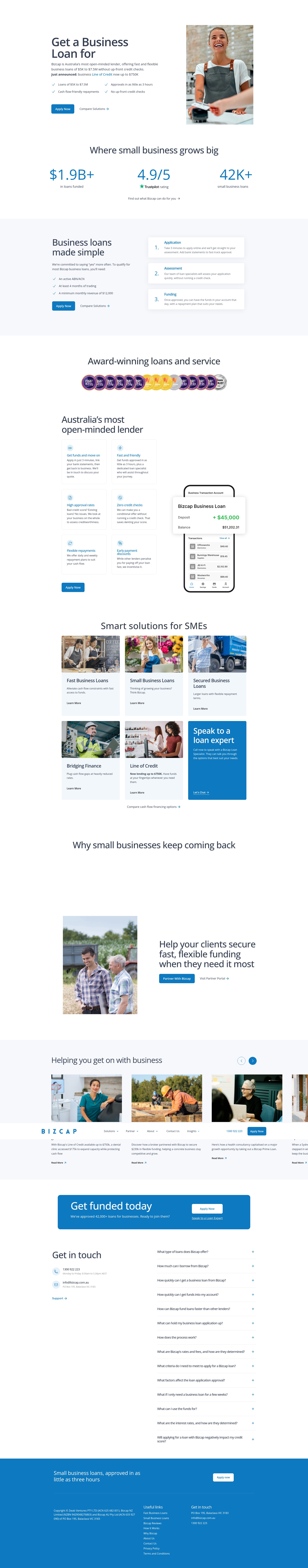 Screenshot of bizcap.com.au