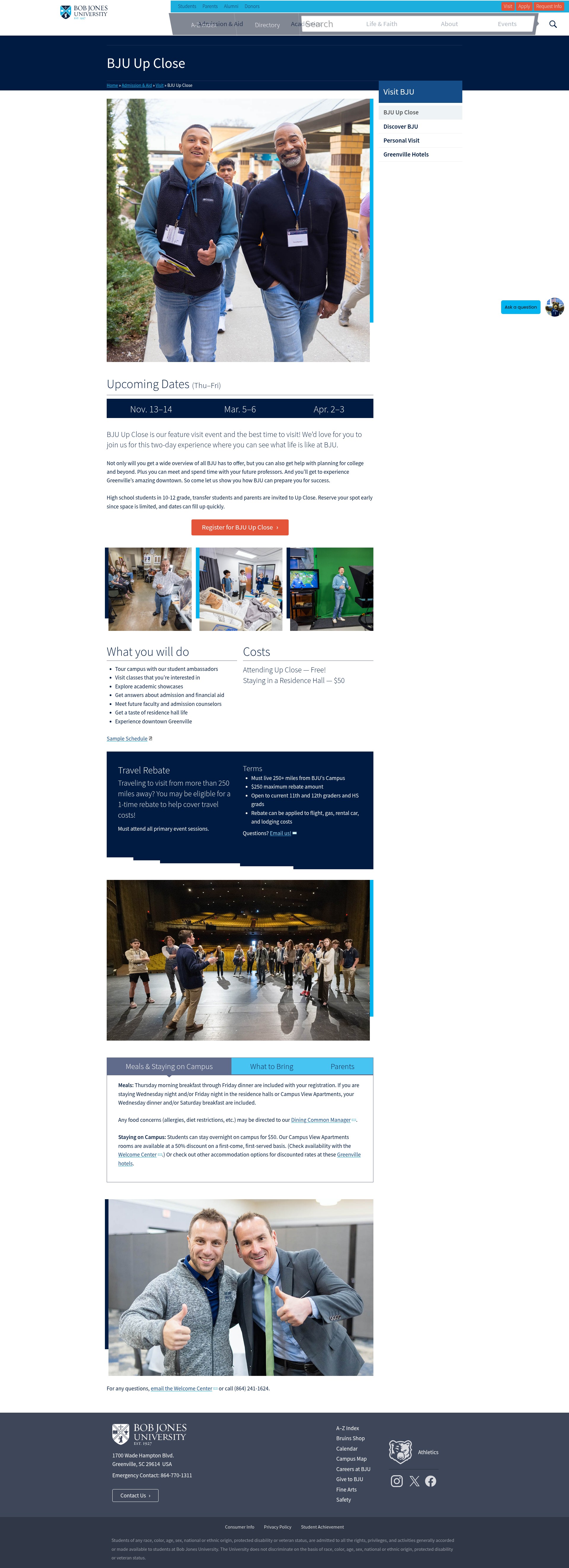 Screenshot of bju.edu