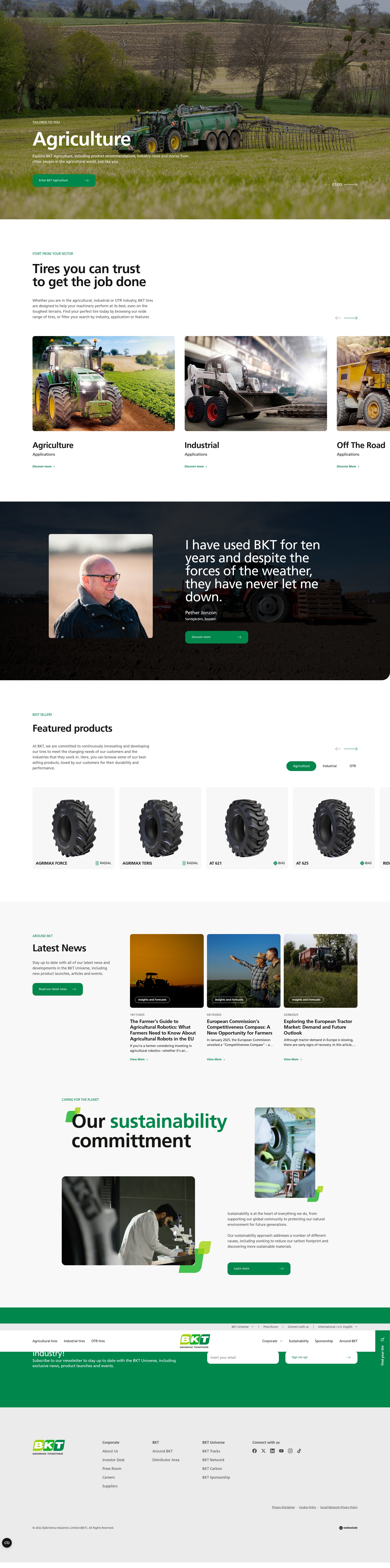 Screenshot of bkt-tires.com