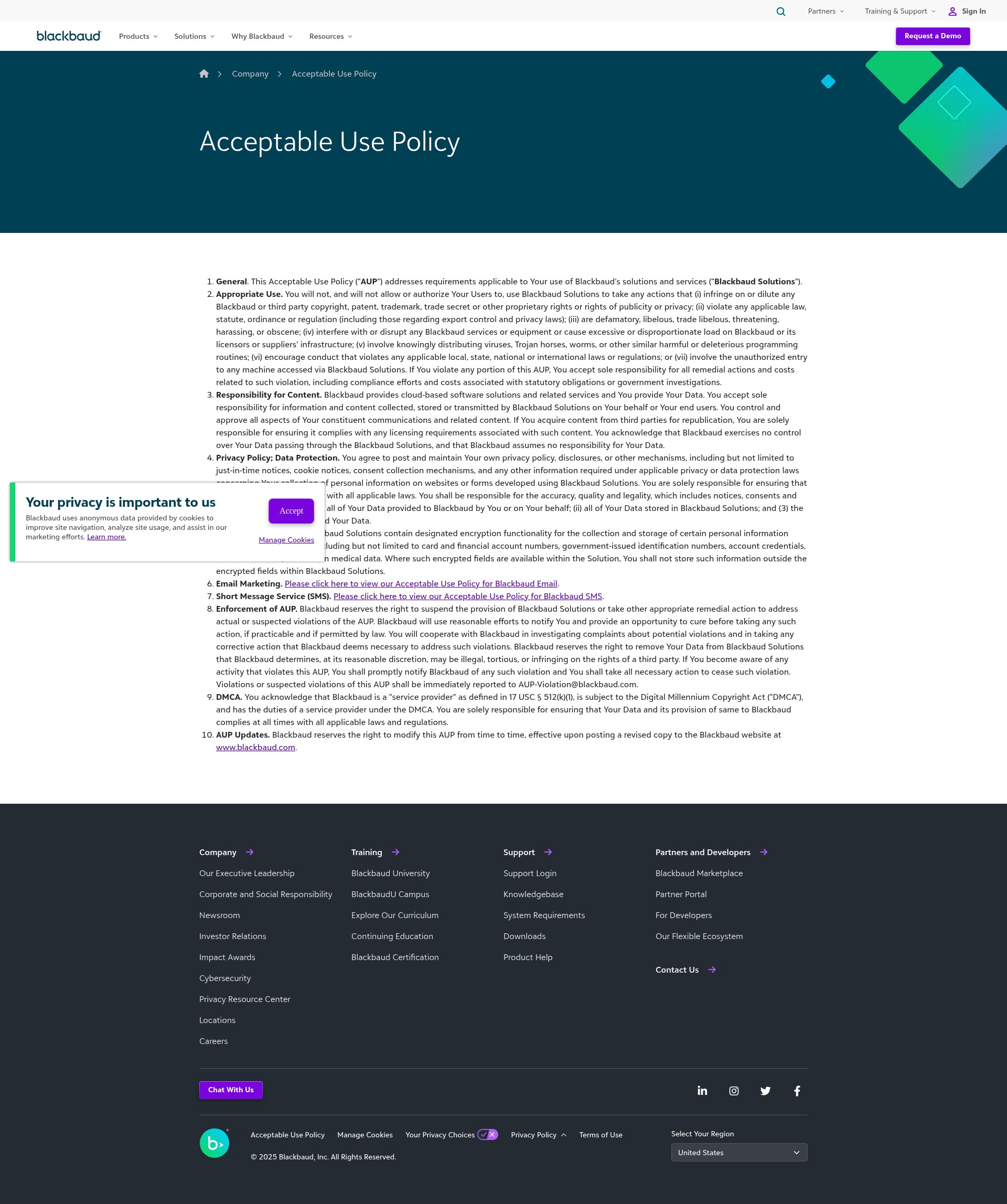 Screenshot of blackbaud.com