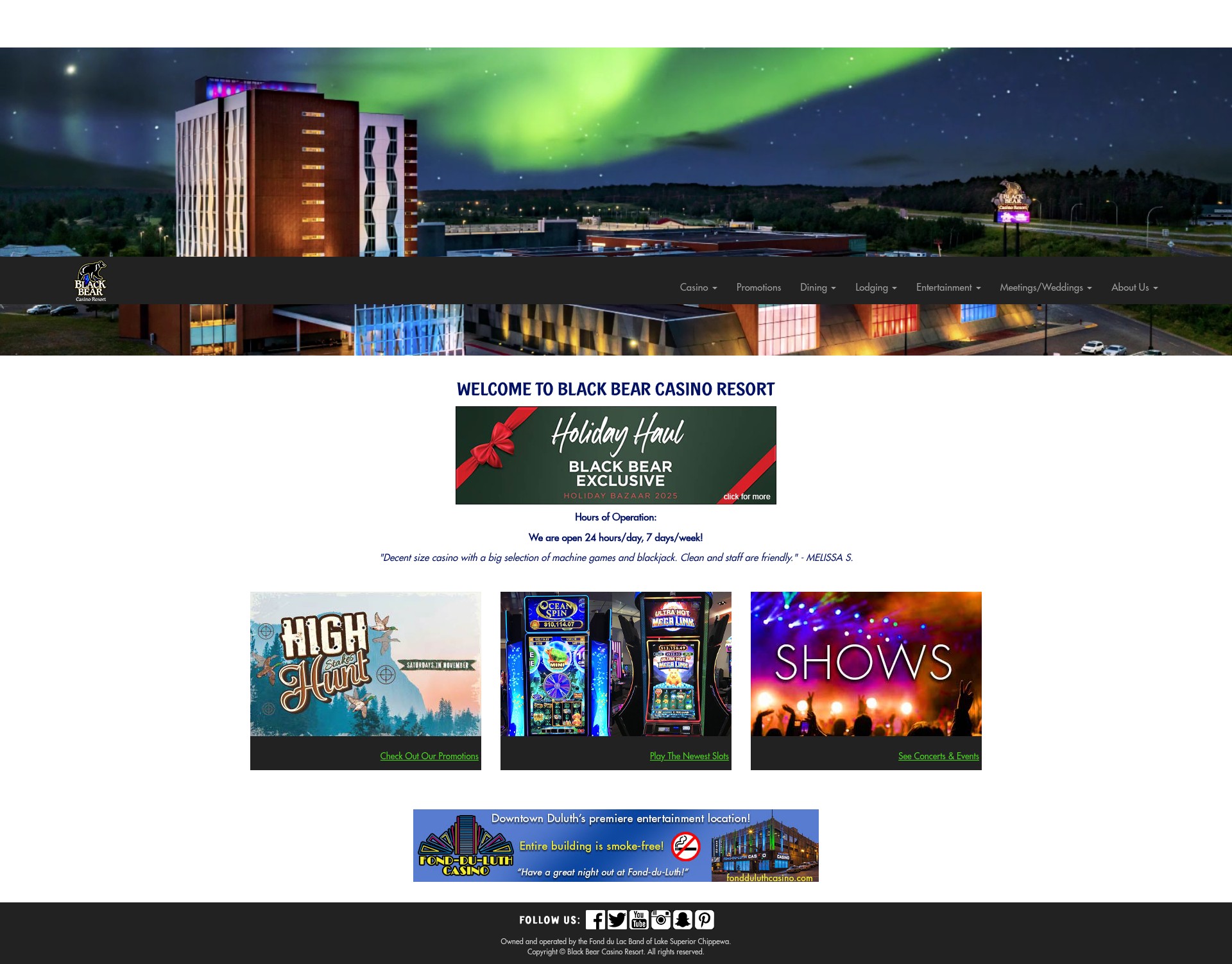 Screenshot of blackbearcasinoresort.com
