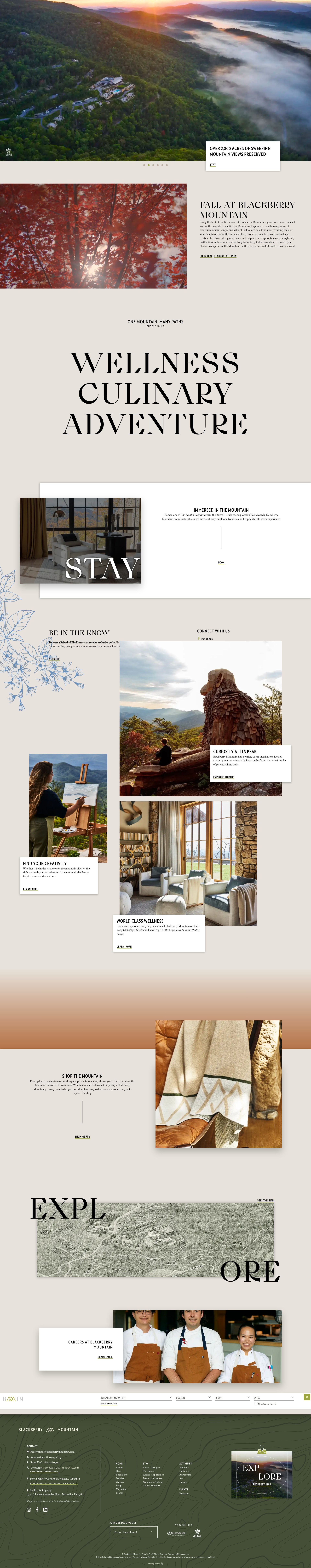 Screenshot of blackberrymountain.com