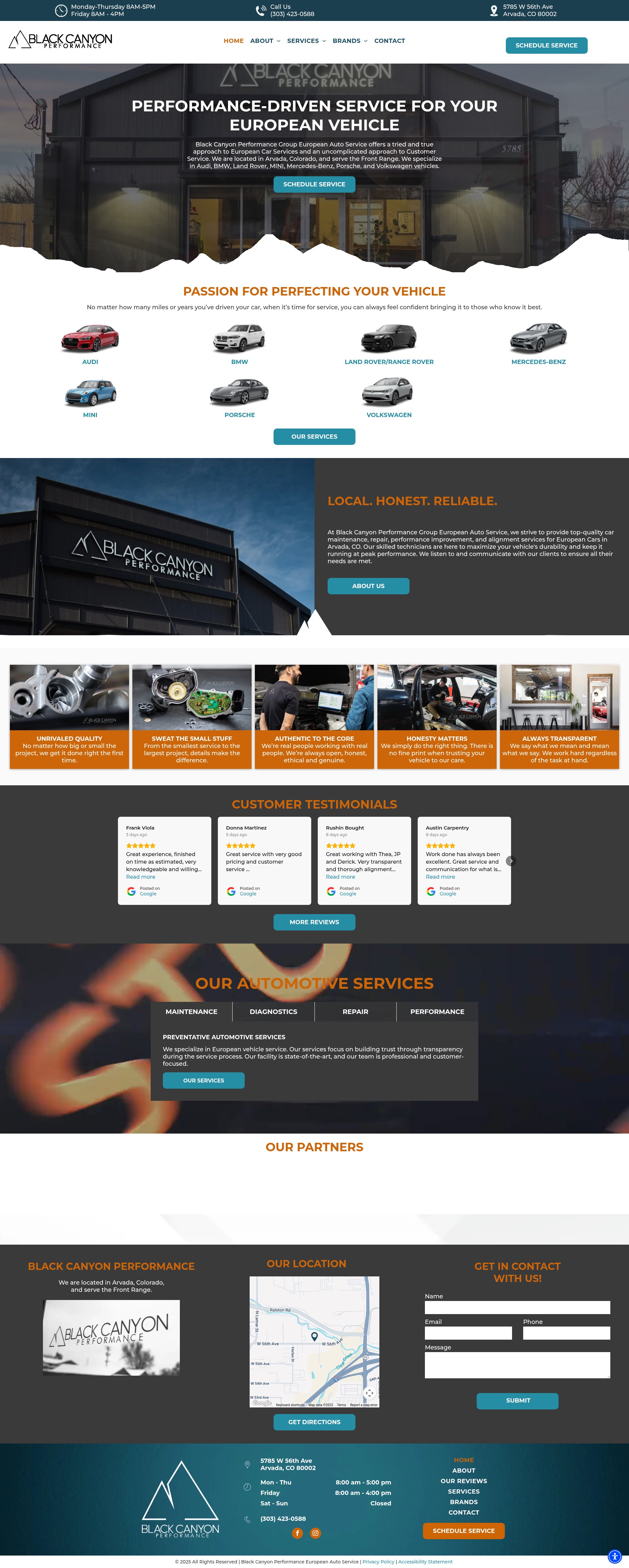 Screenshot of blackcanyonperformance.com