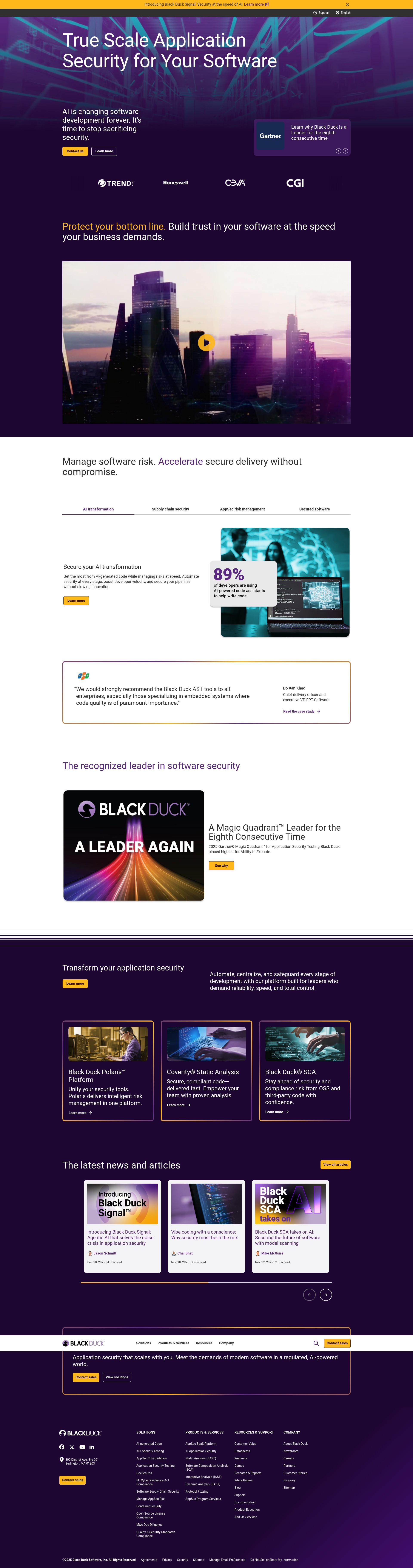 Screenshot of blackduck.com
