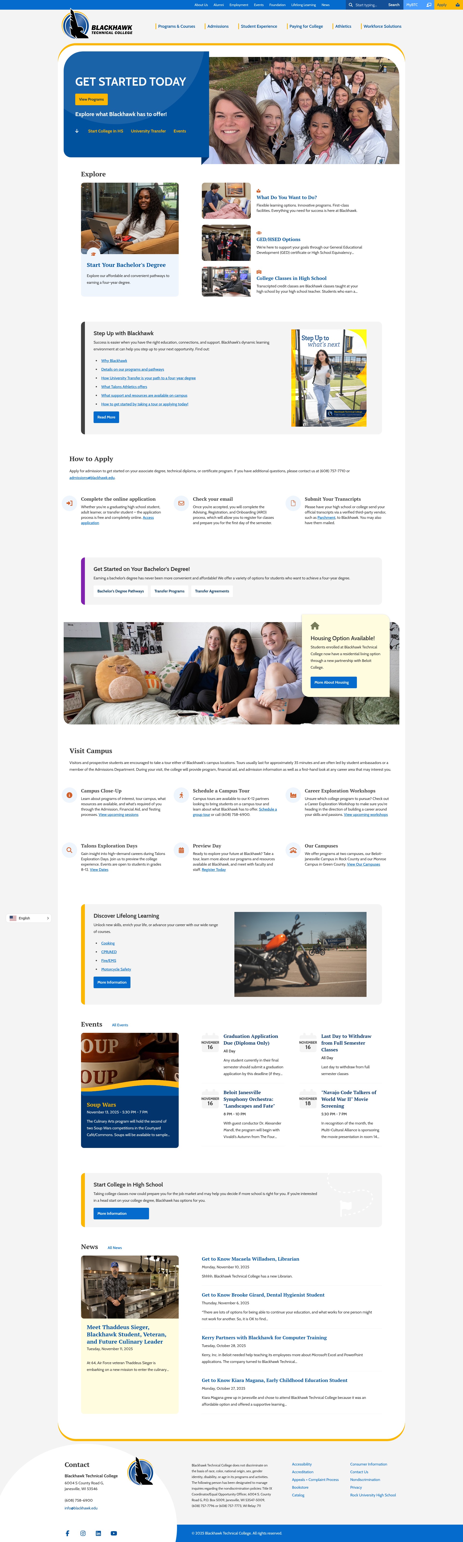 Screenshot of blackhawk.edu