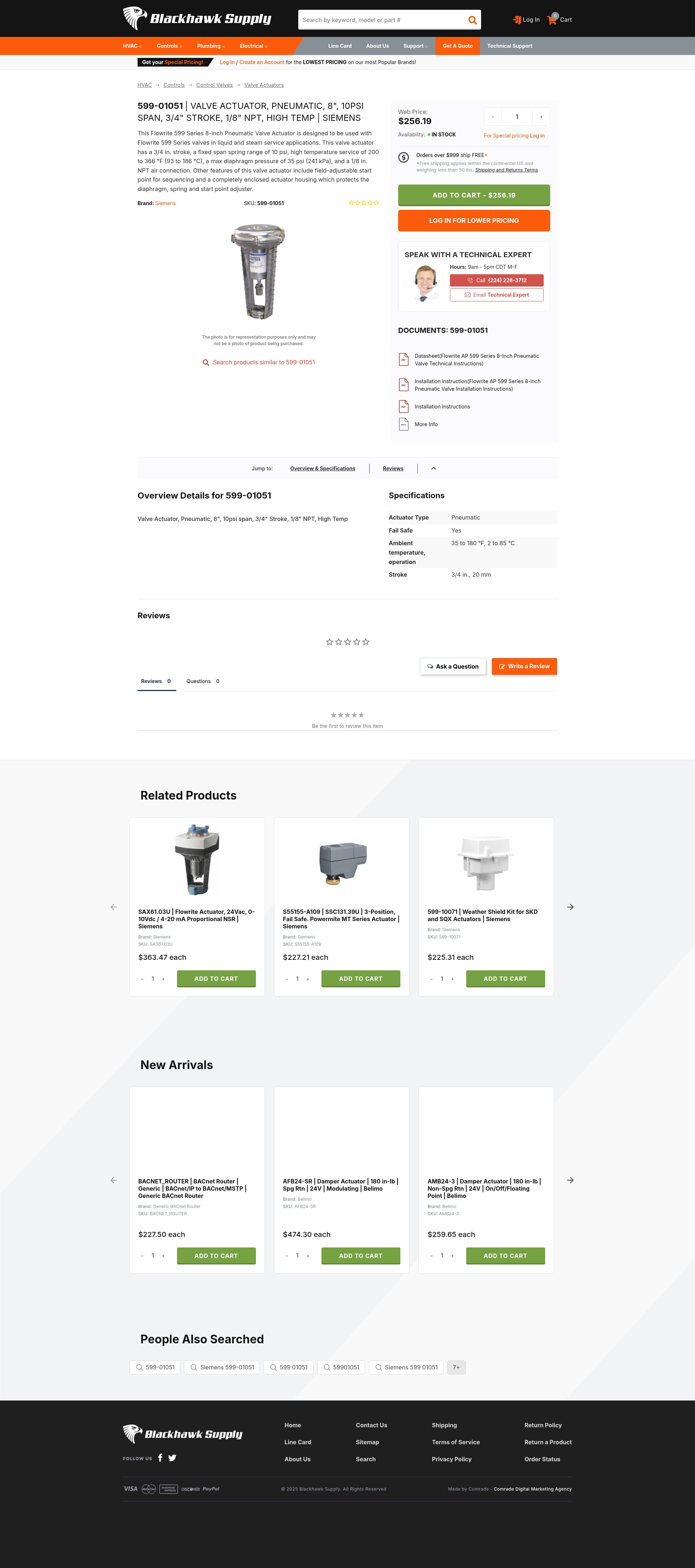 Screenshot of blackhawksupply.com