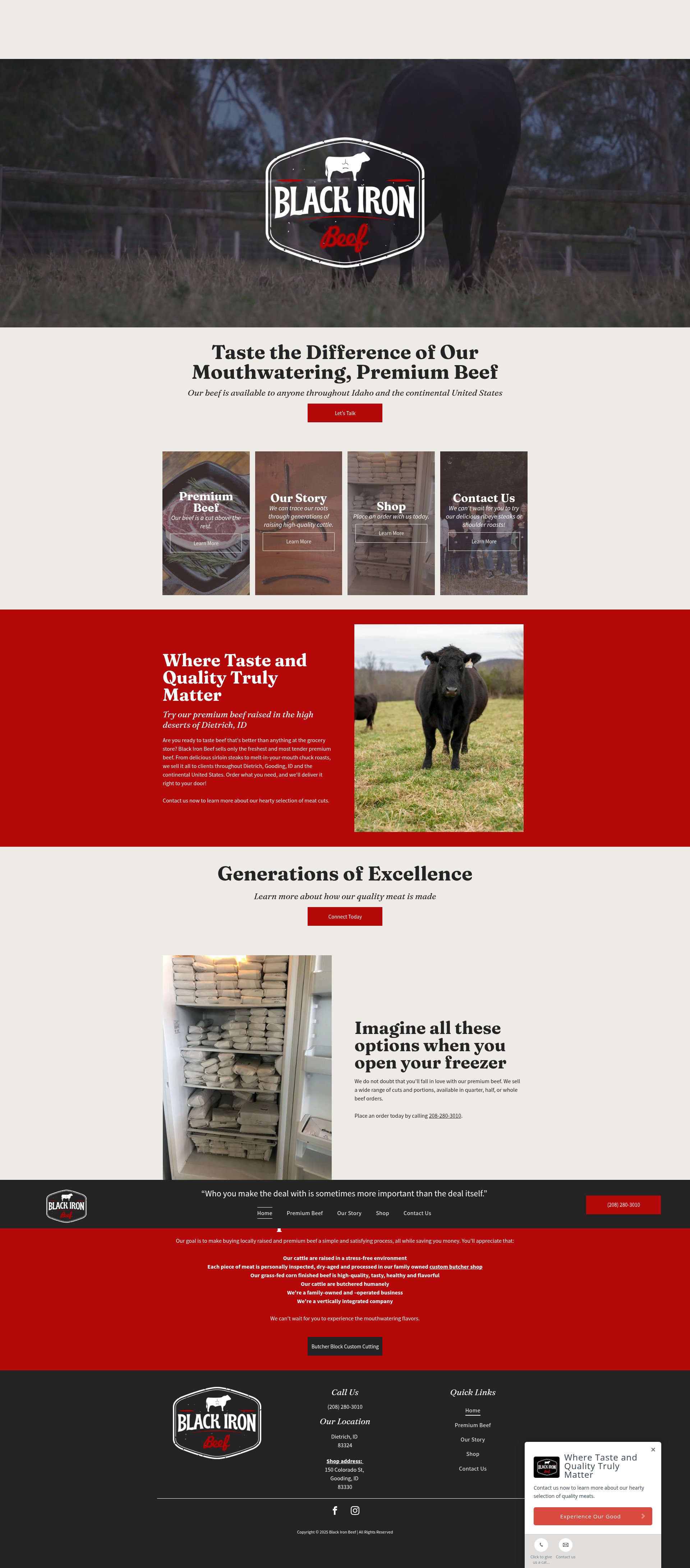 Screenshot of blackironbeef.com
