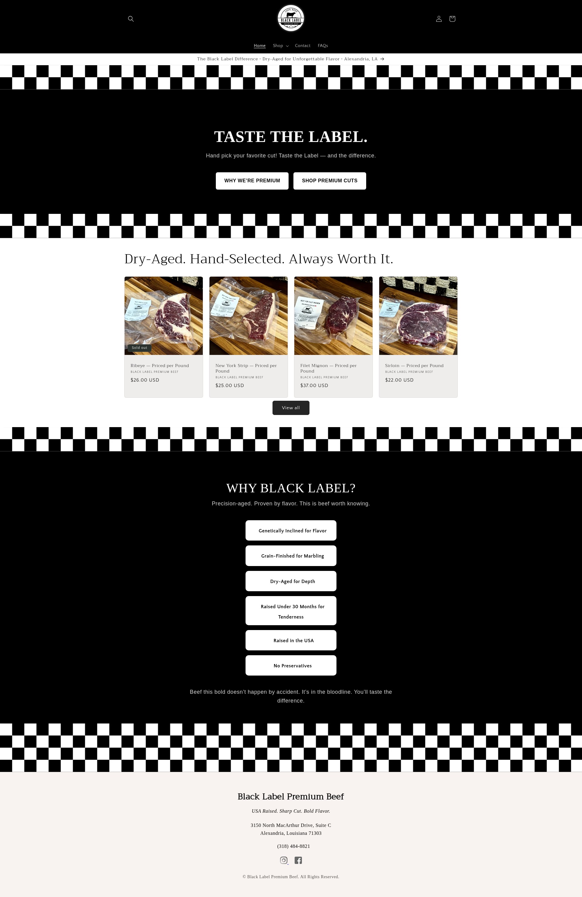Screenshot of blacklabelpremiumbeef.com