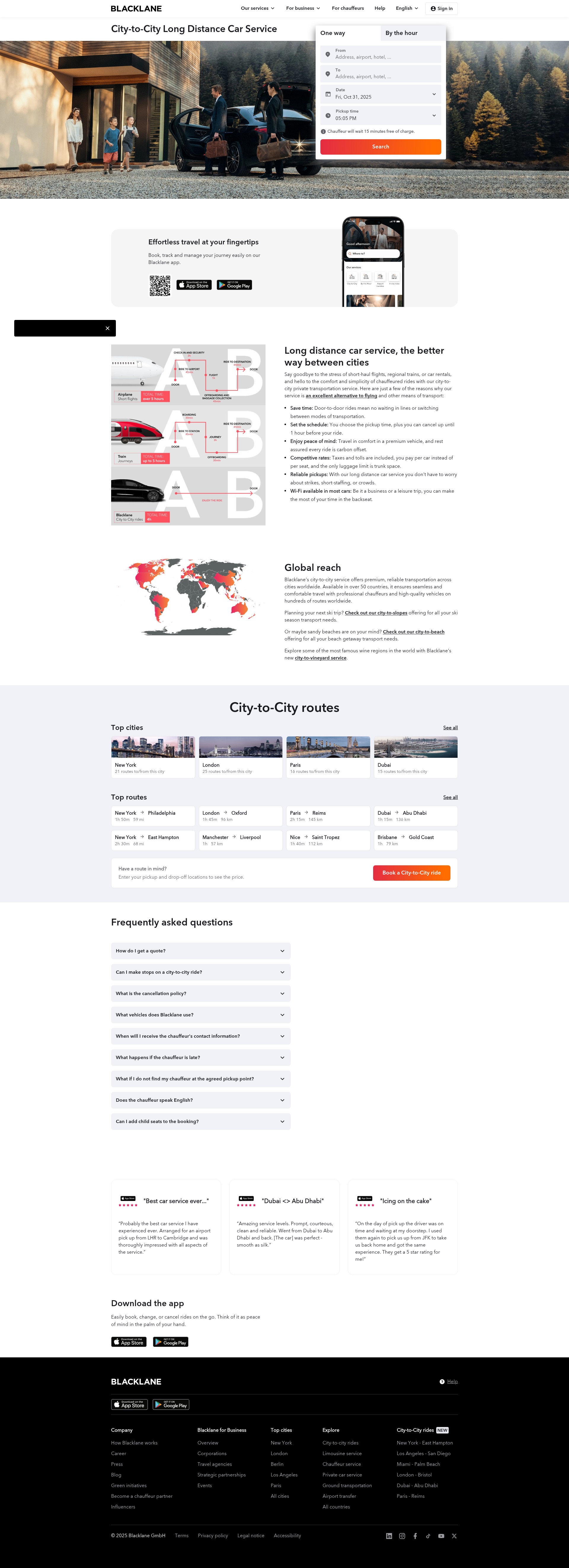 Screenshot of blacklane.com