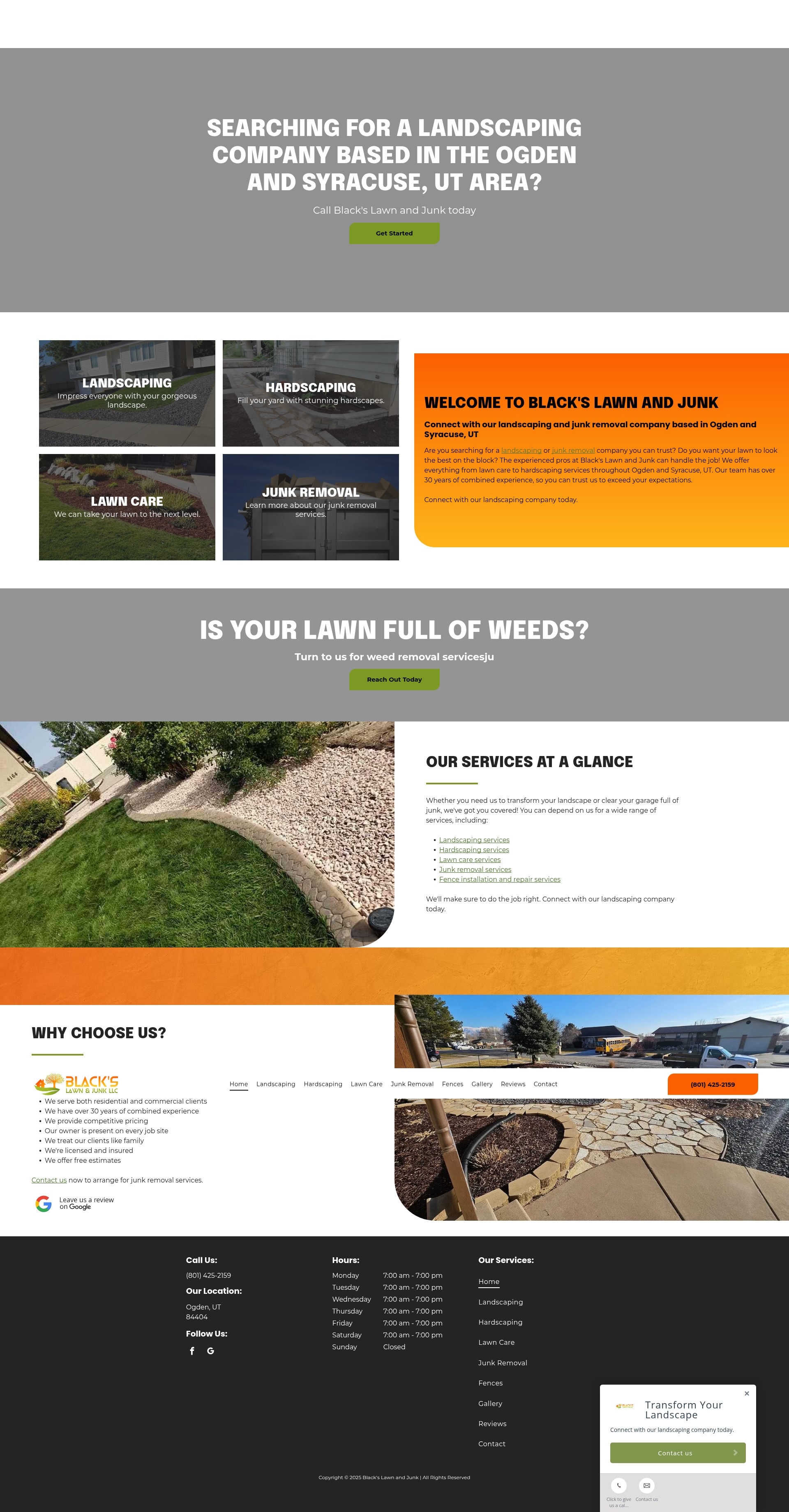 Screenshot of blackslawnandjunk.net