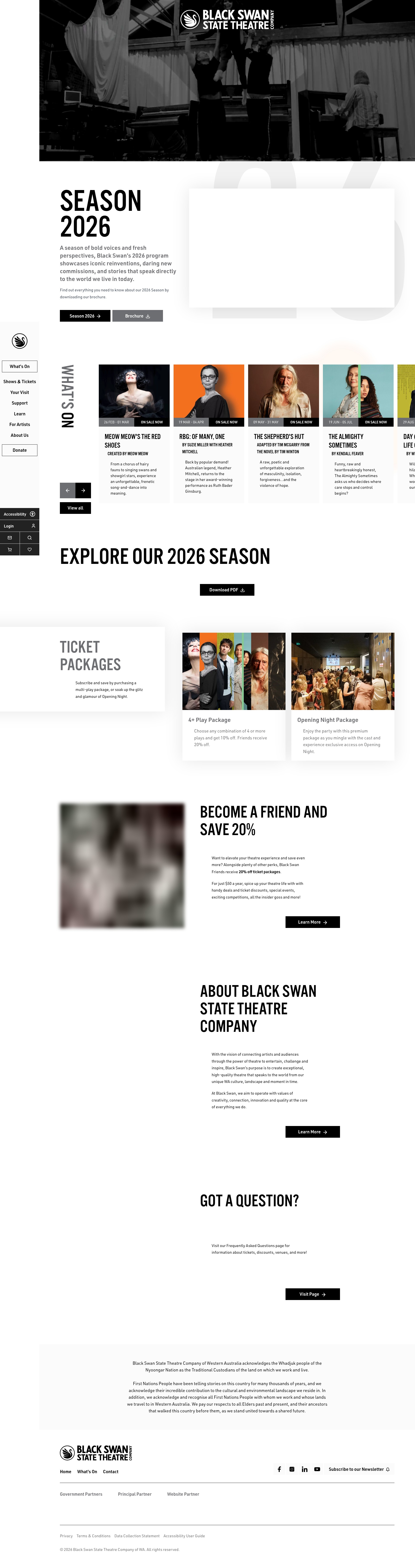 Screenshot of blackswantheatre.com.au