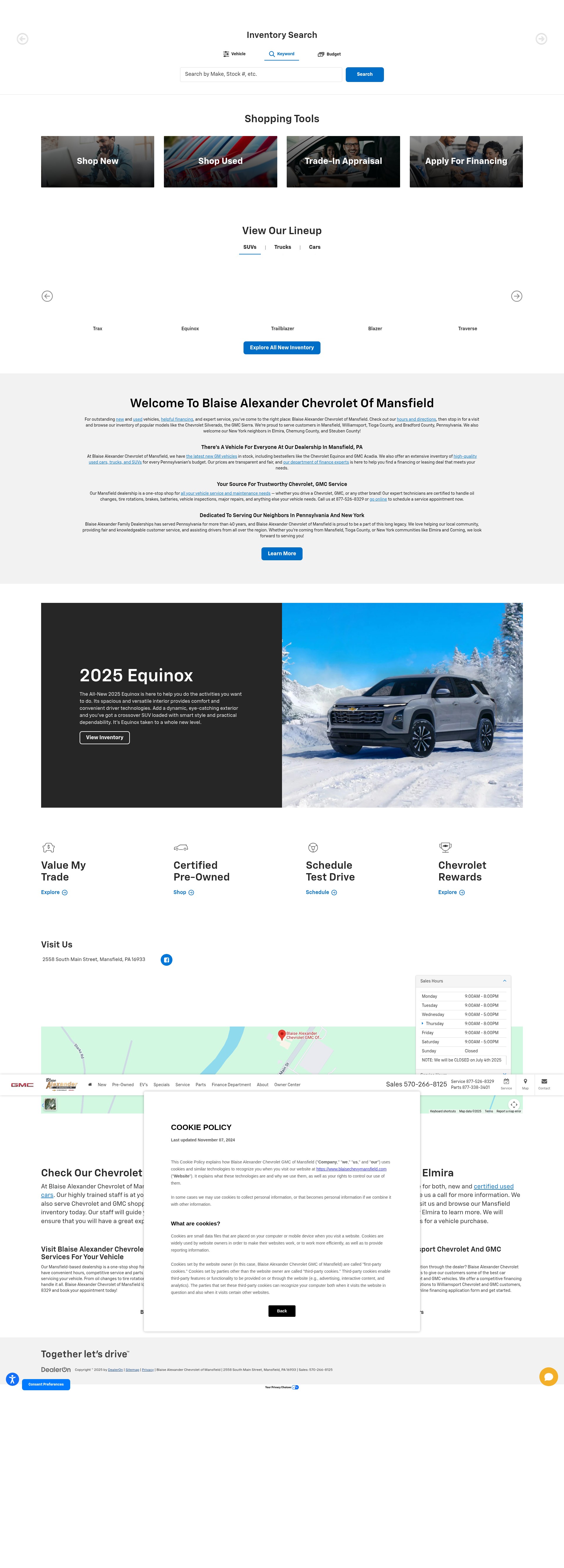 Screenshot of blaisechevymansfield.com