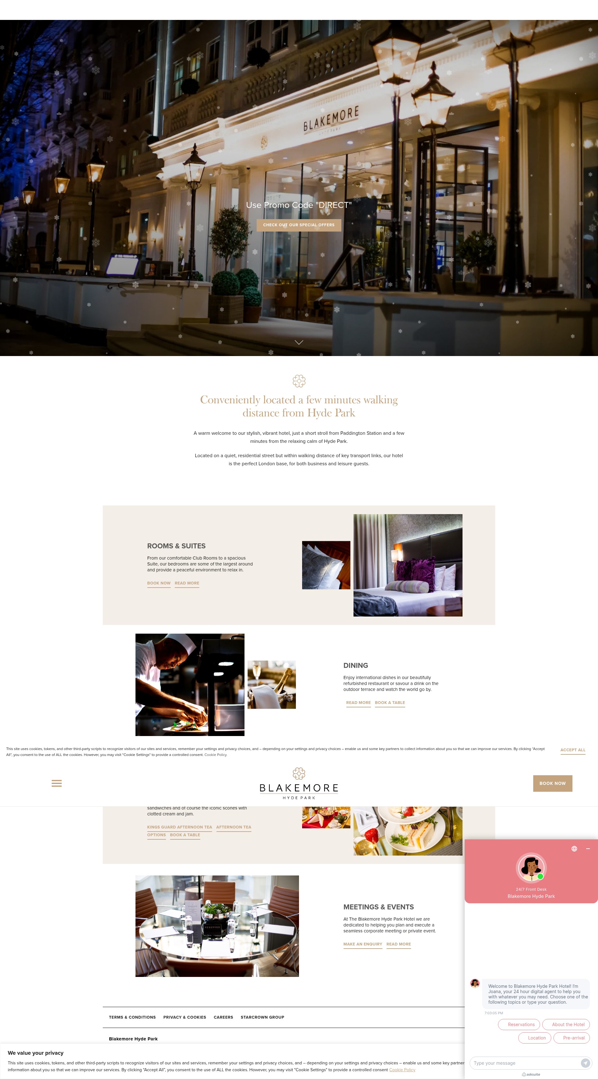 Screenshot of blakemorehydepark.com