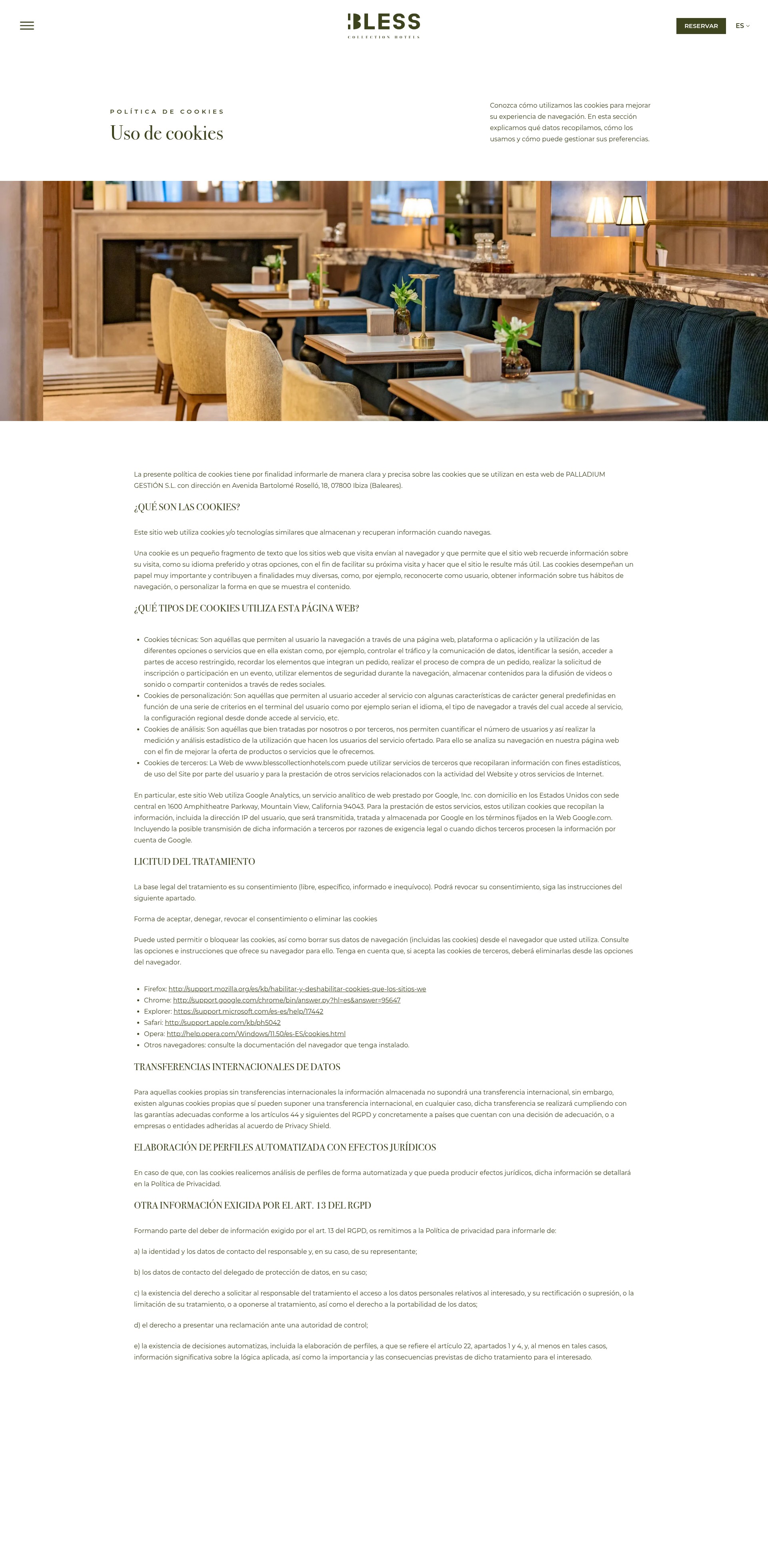 Screenshot of blesscollectionhotels.com