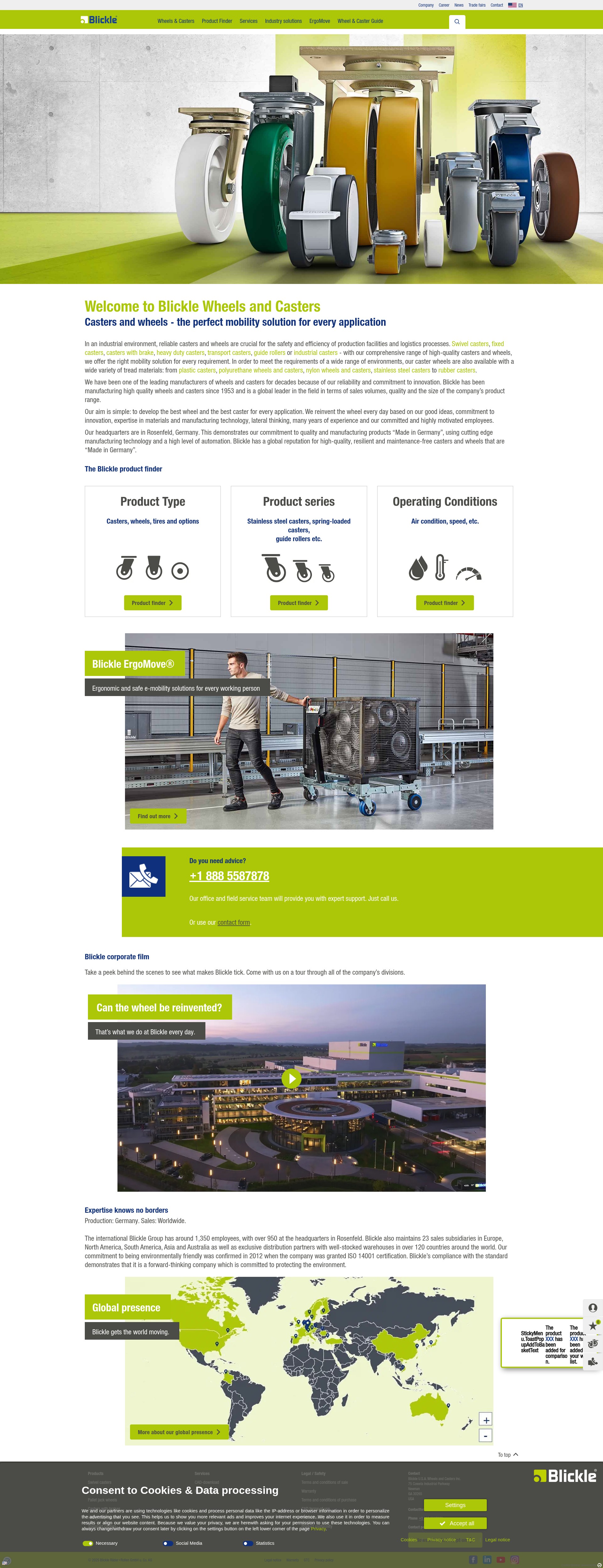 Screenshot of blickle.us