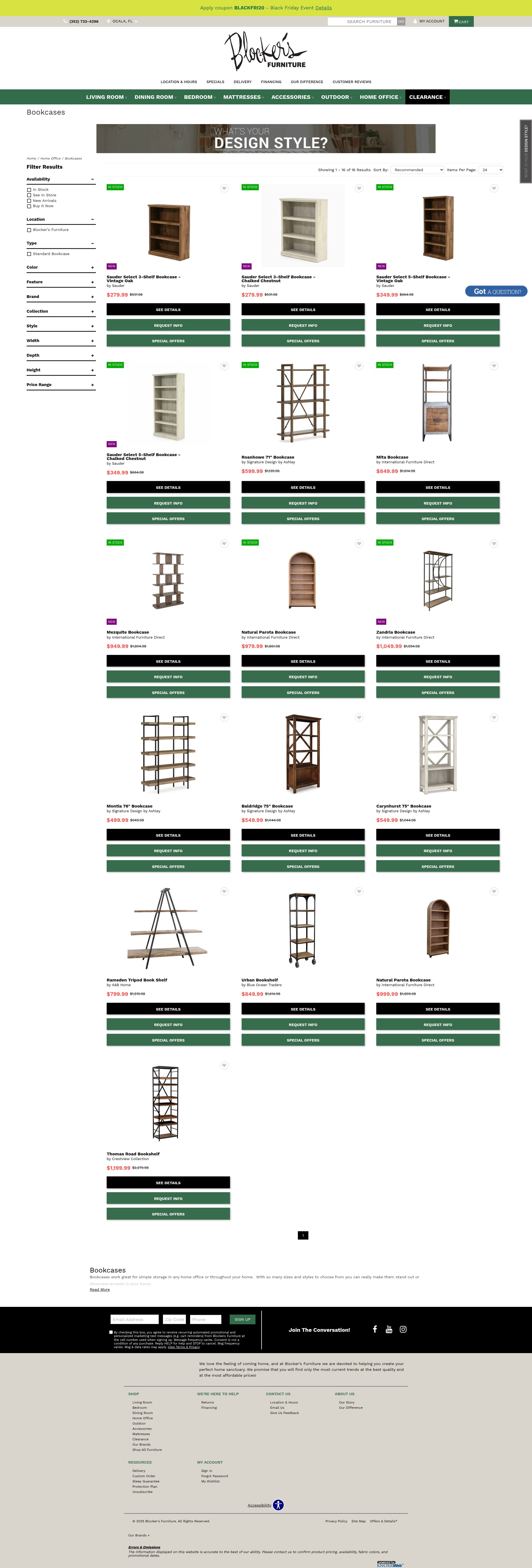 Screenshot of blockersfurniture.com
