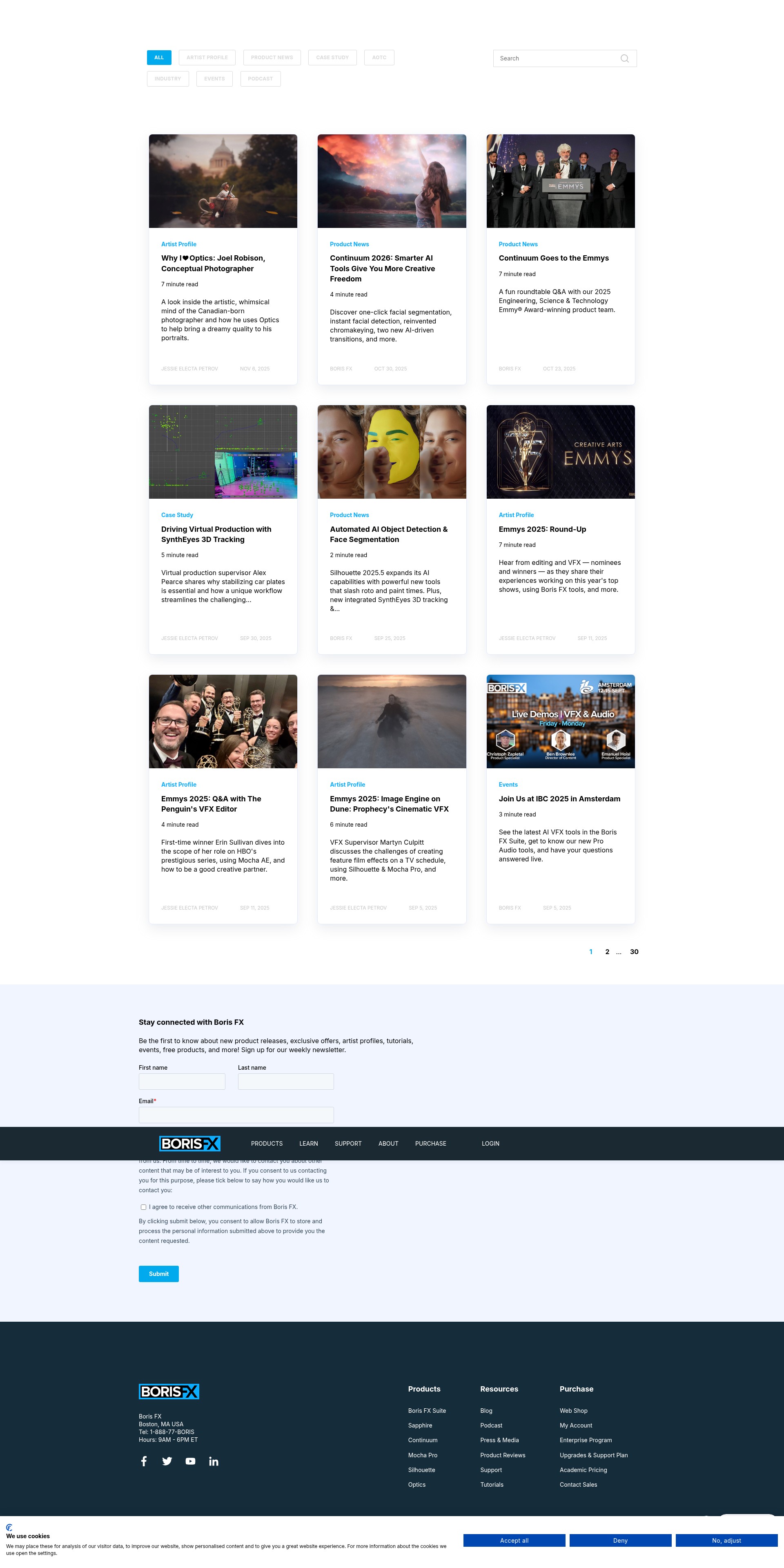 Screenshot of blog.borisfx.com