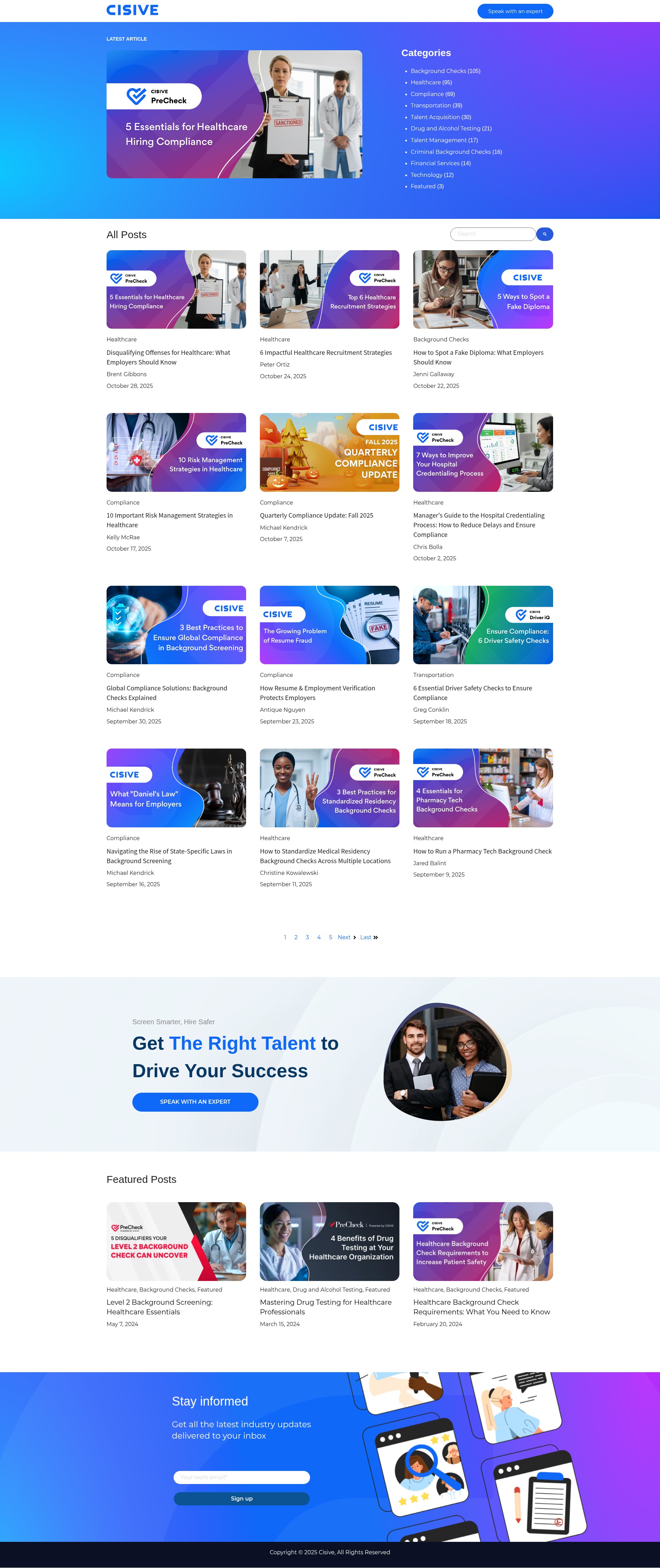 Screenshot of blog.cisive.com