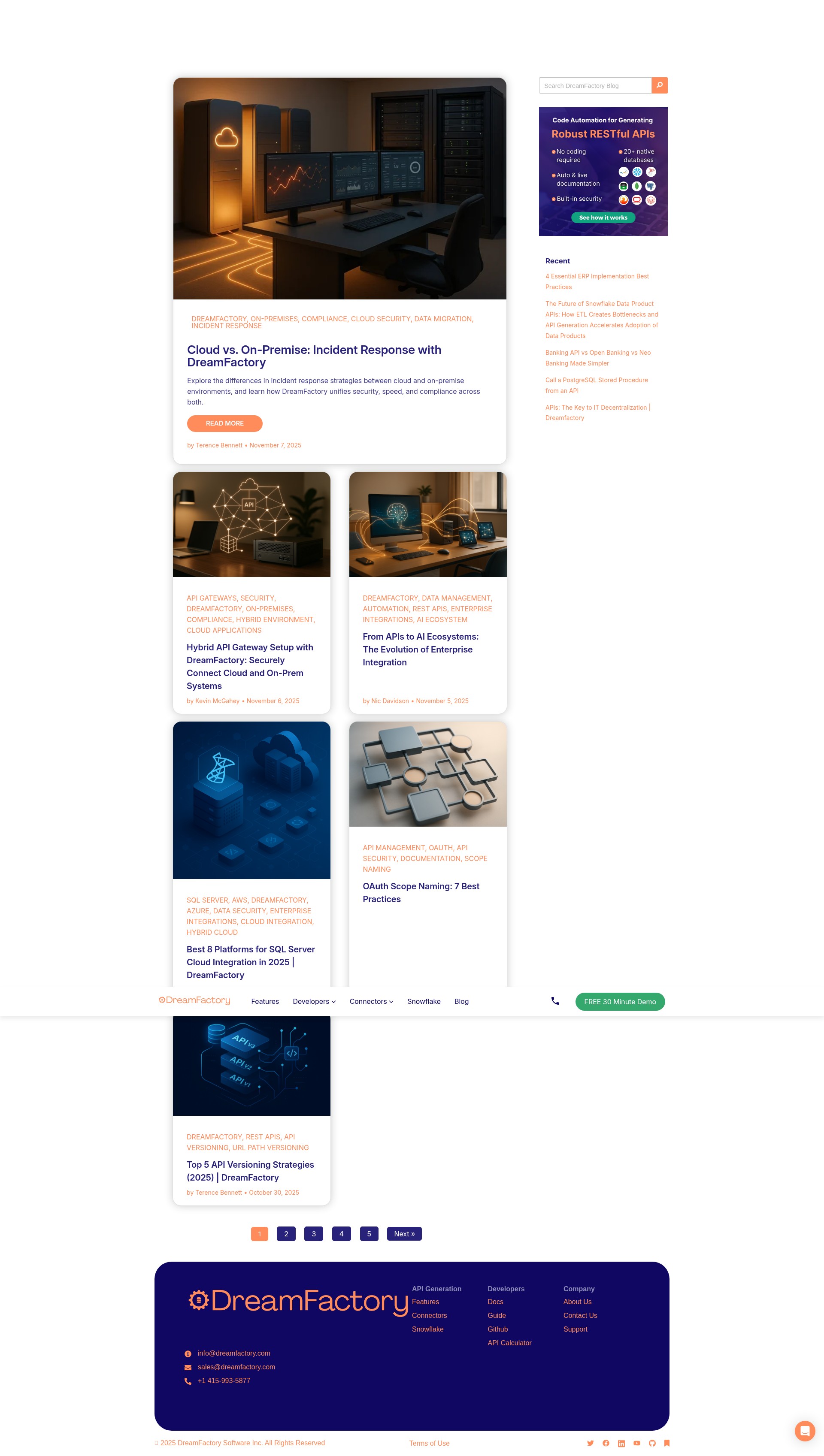 Screenshot of blog.dreamfactory.com