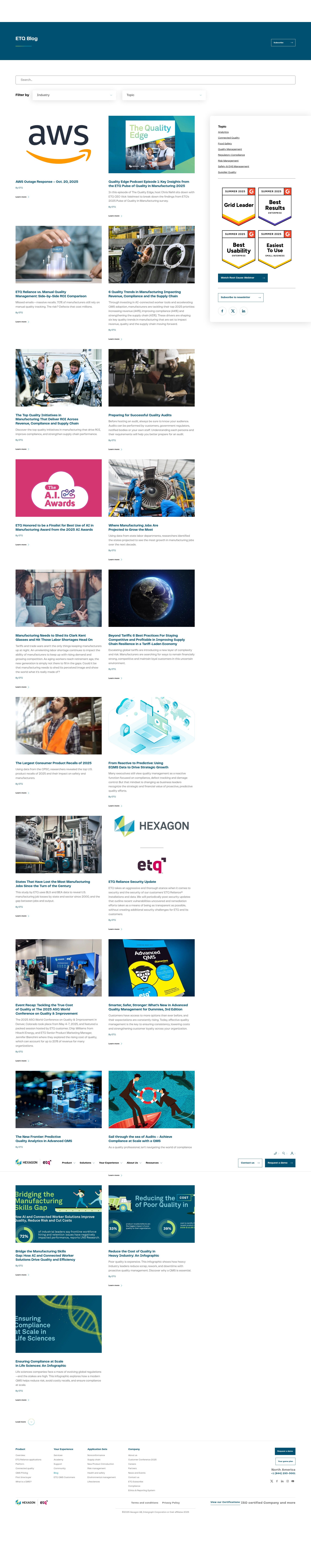 Screenshot of blog.etq.com