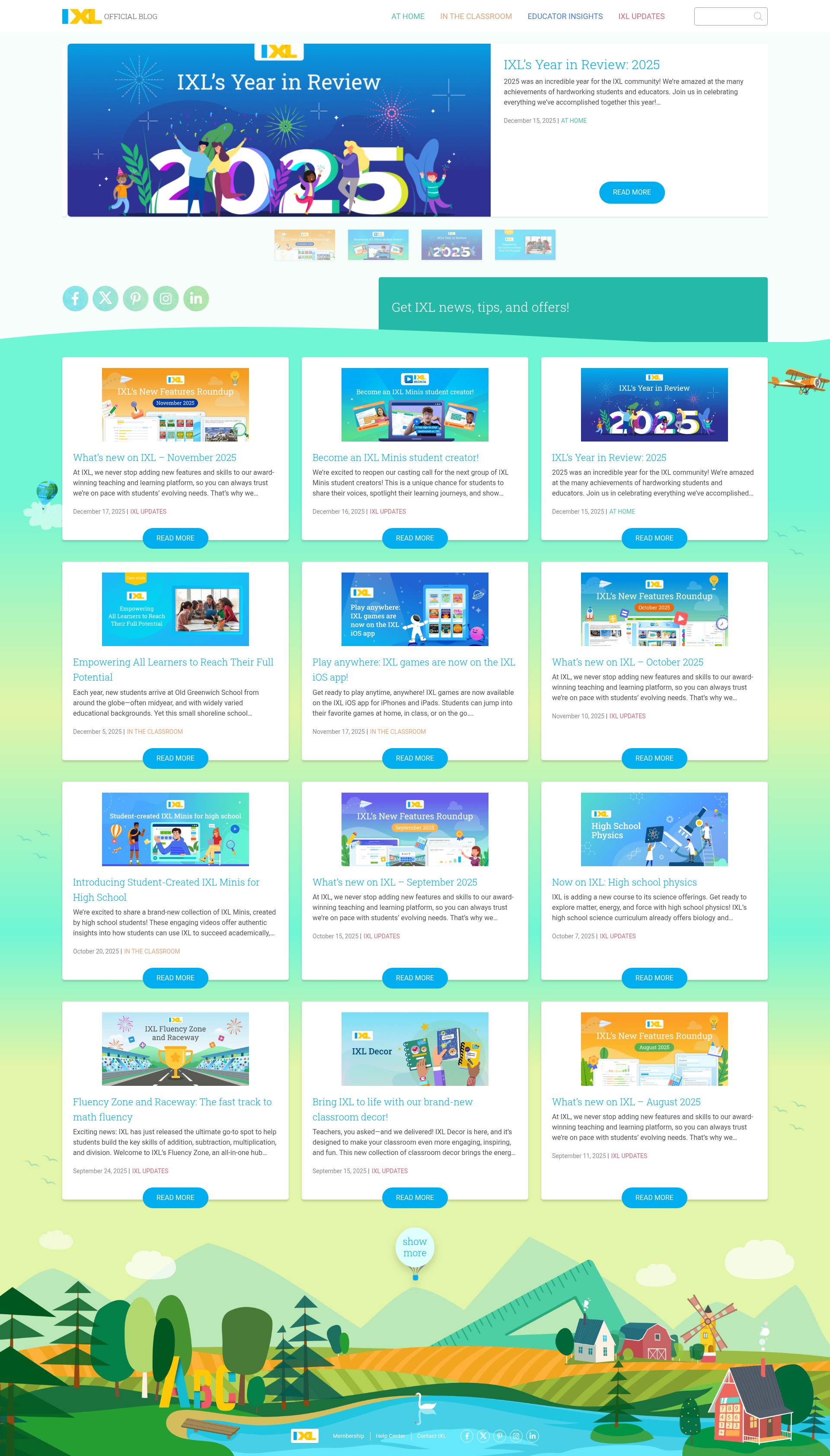 Screenshot of blog.ixl.com
