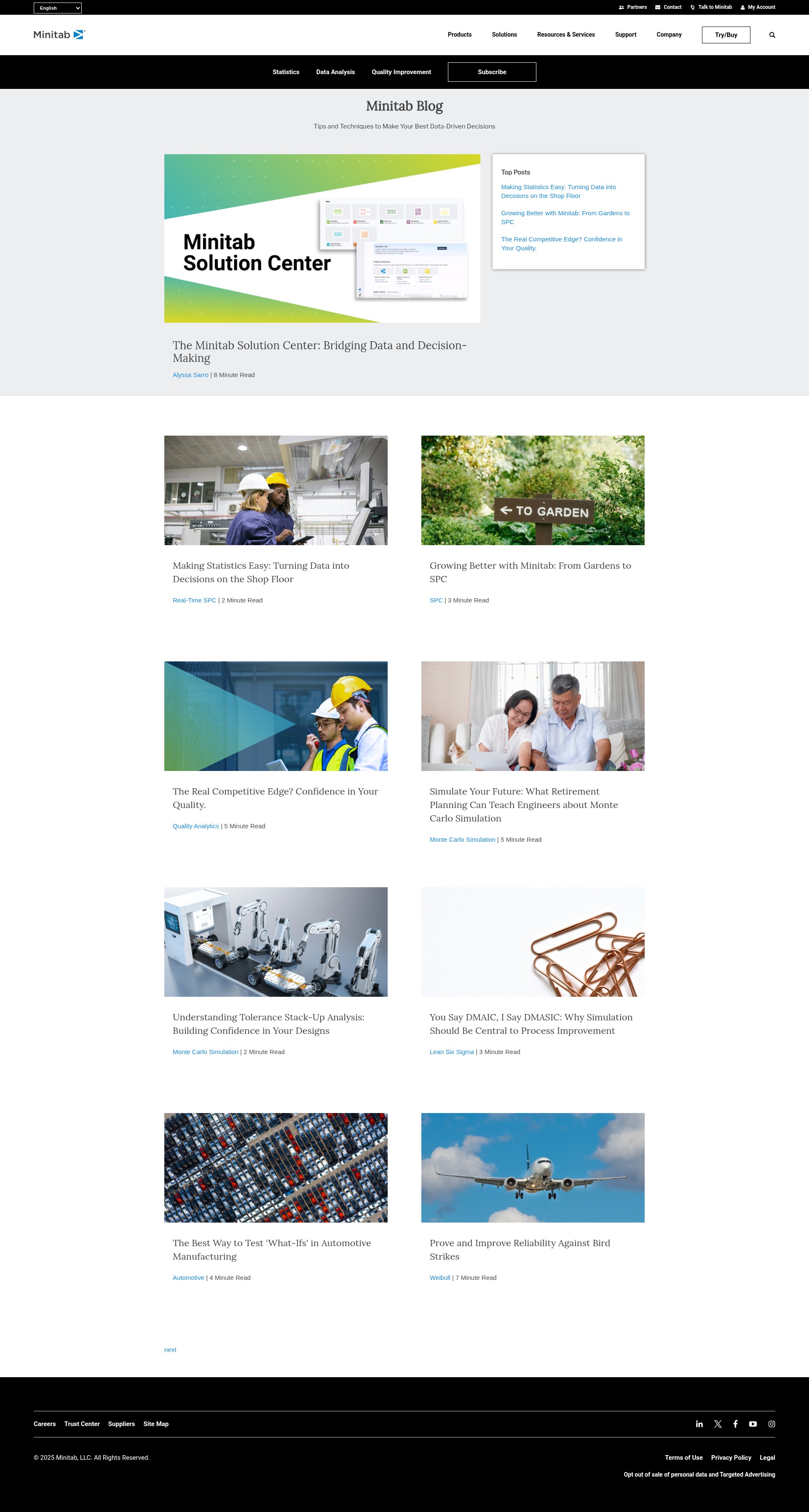 Screenshot of blog.minitab.com
