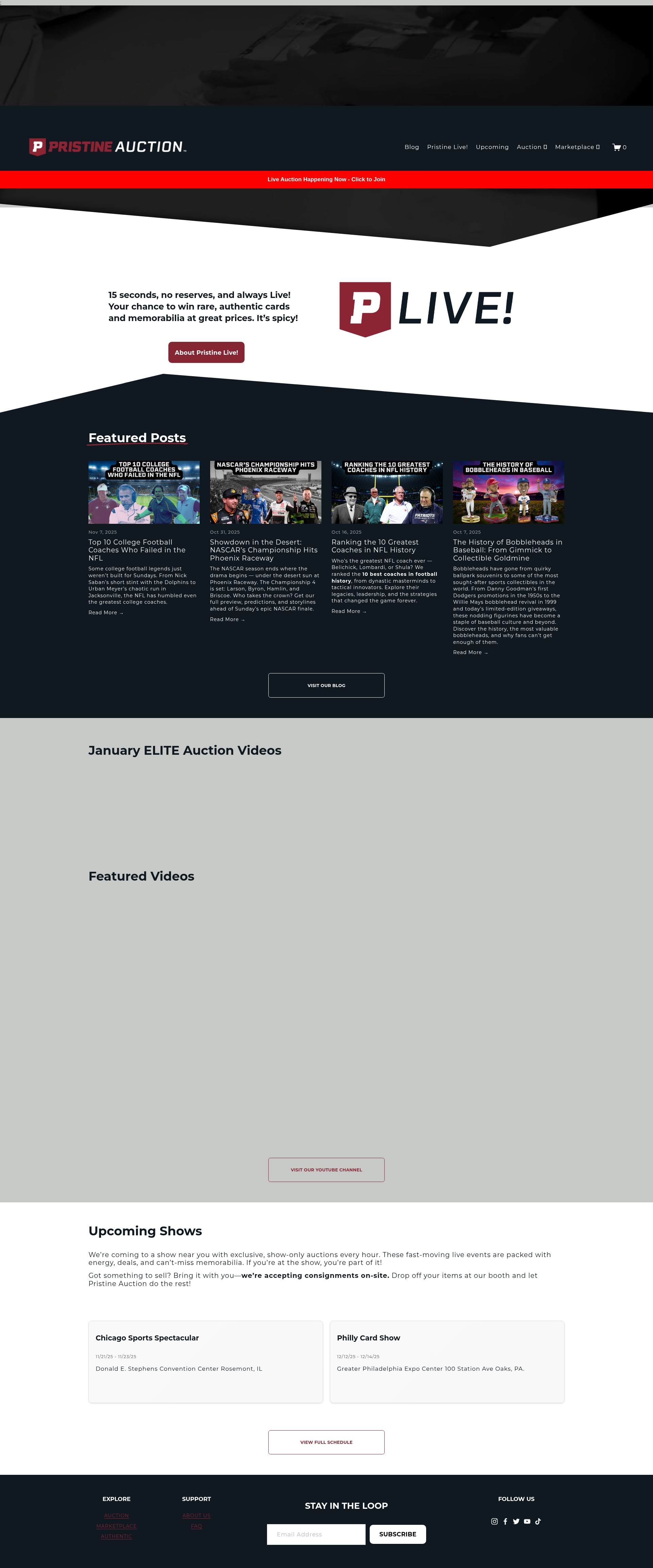 Screenshot of blog.pristineauction.com