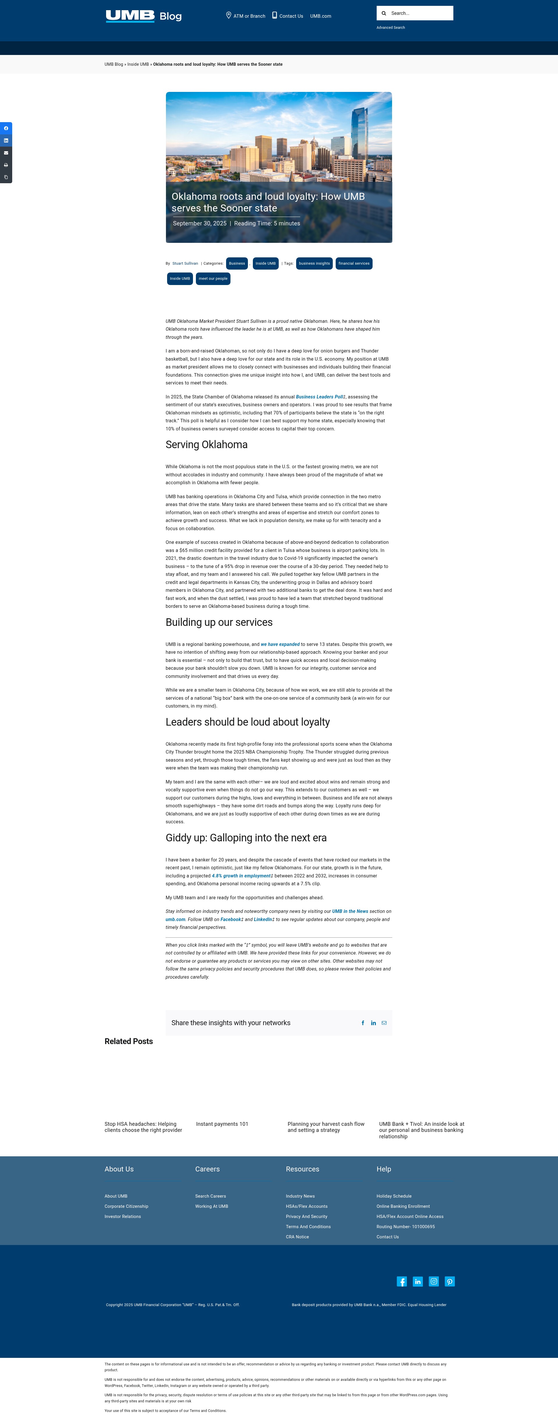 Screenshot of blog.umb.com