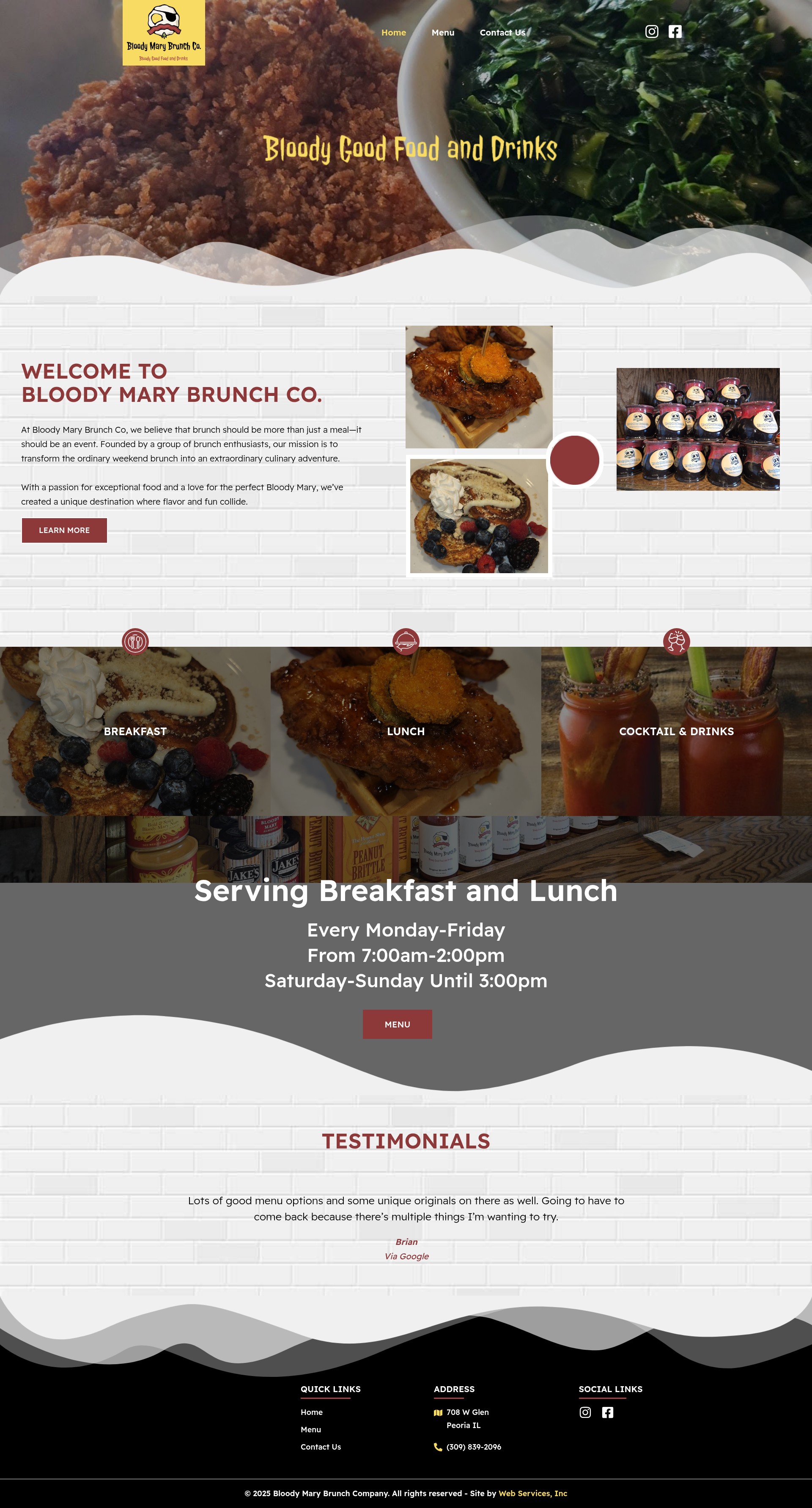 Screenshot of bloodymarybrunchcompany.com