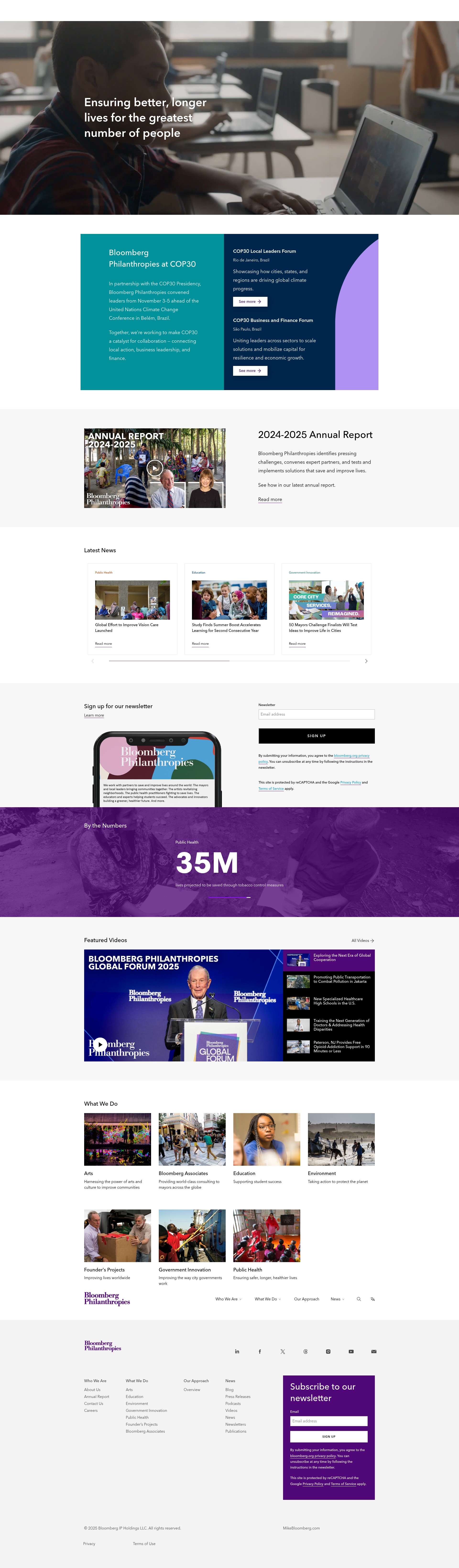 Screenshot of bloomberg.org