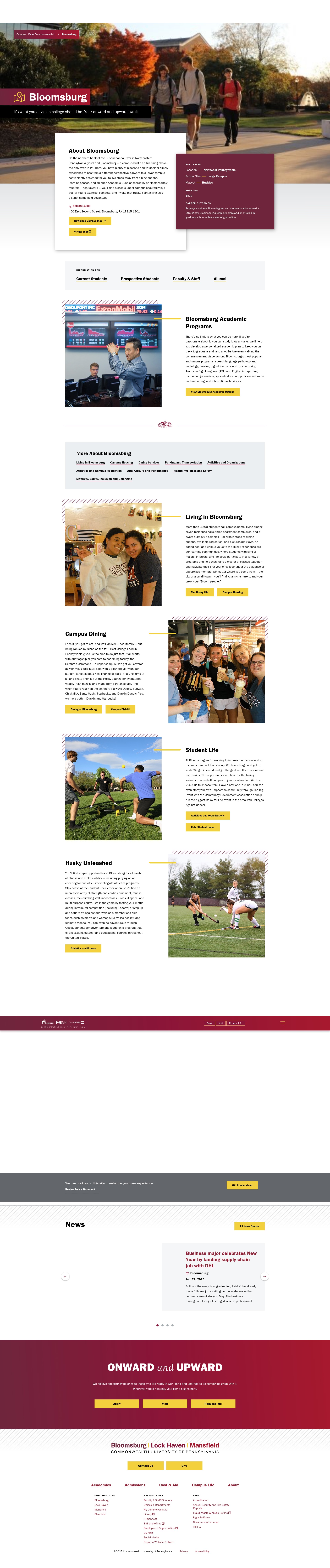 Screenshot of bloomu.edu