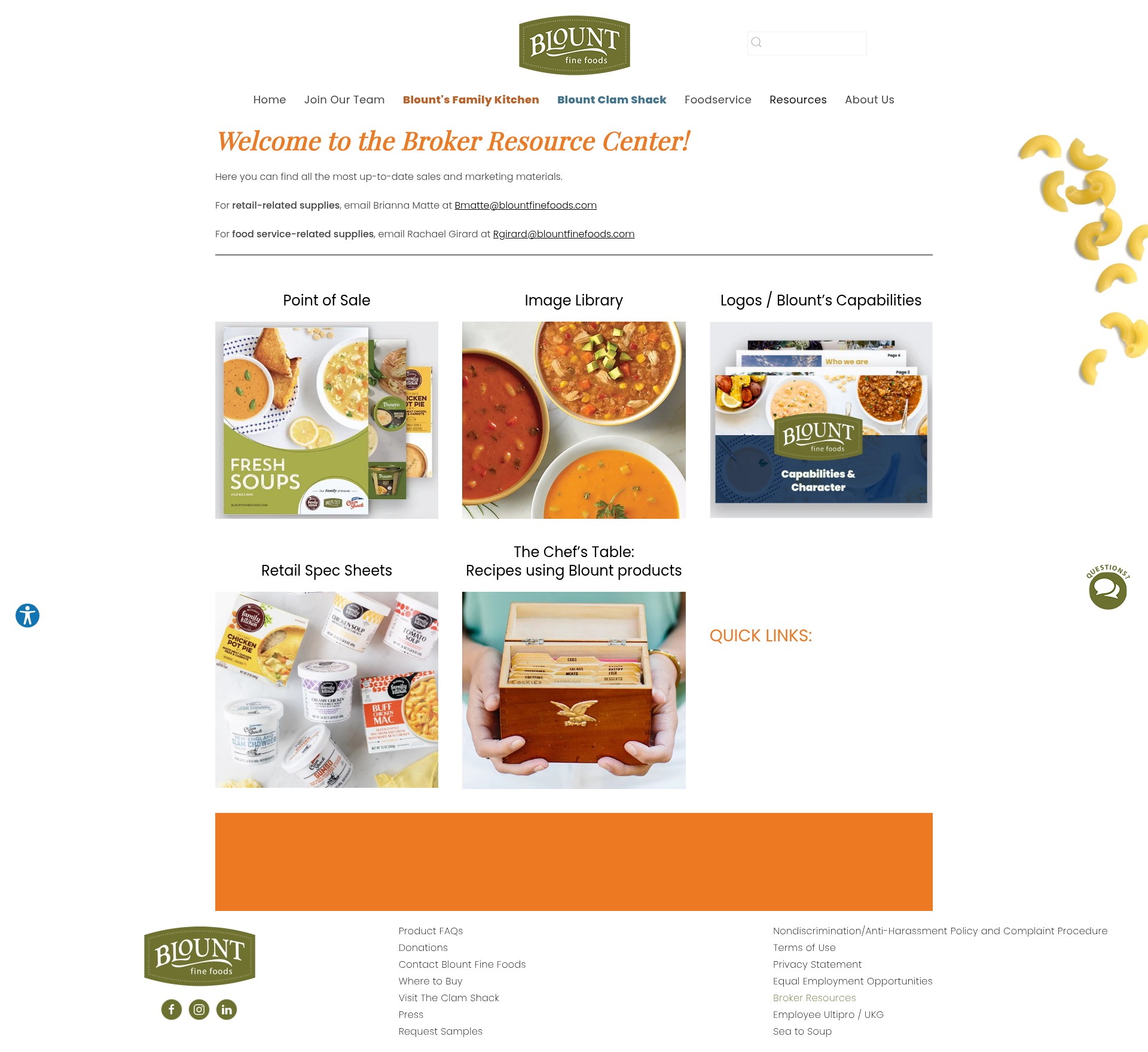 Screenshot of blountfinefoods.com