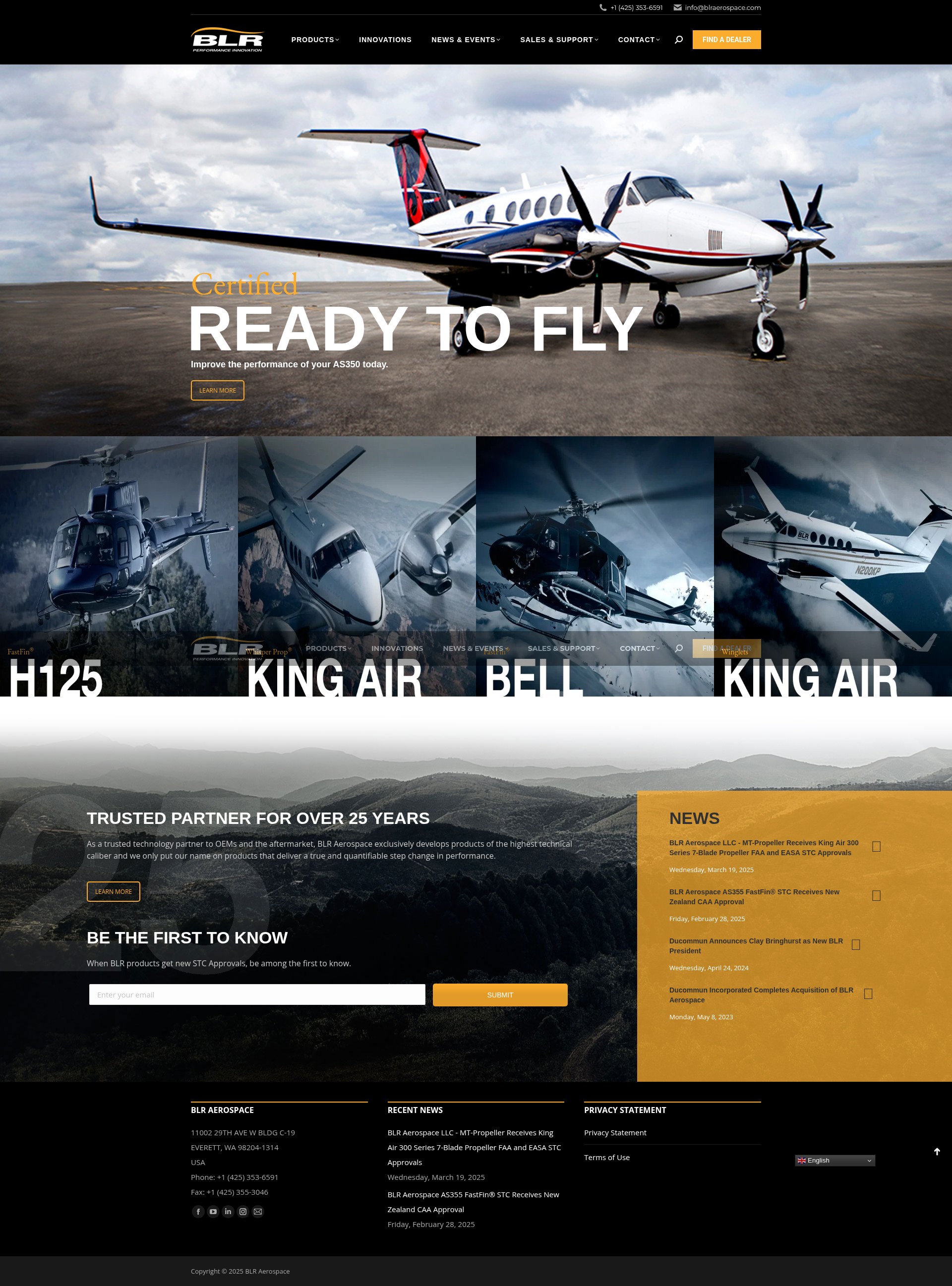 Screenshot of blraerospace.com