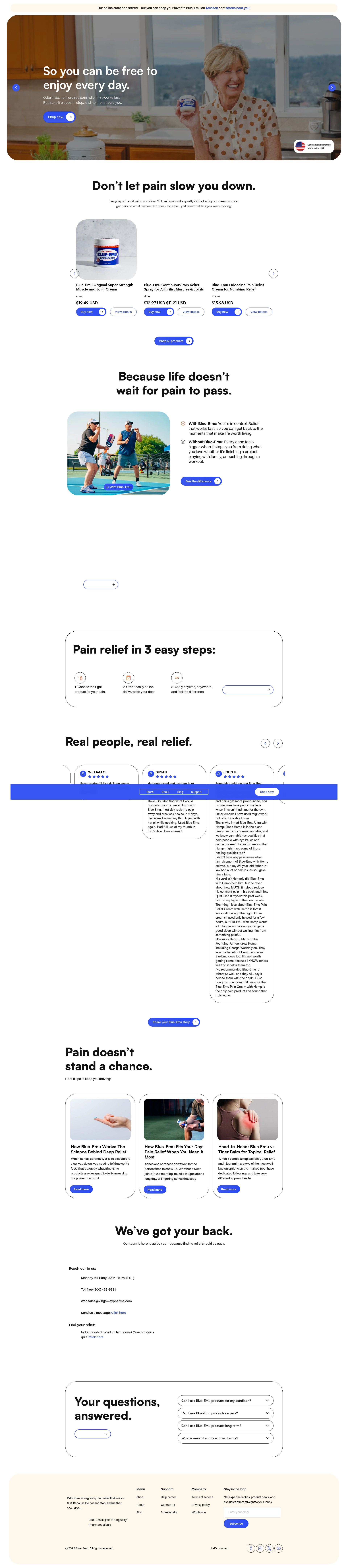 Screenshot of blue-emu.com