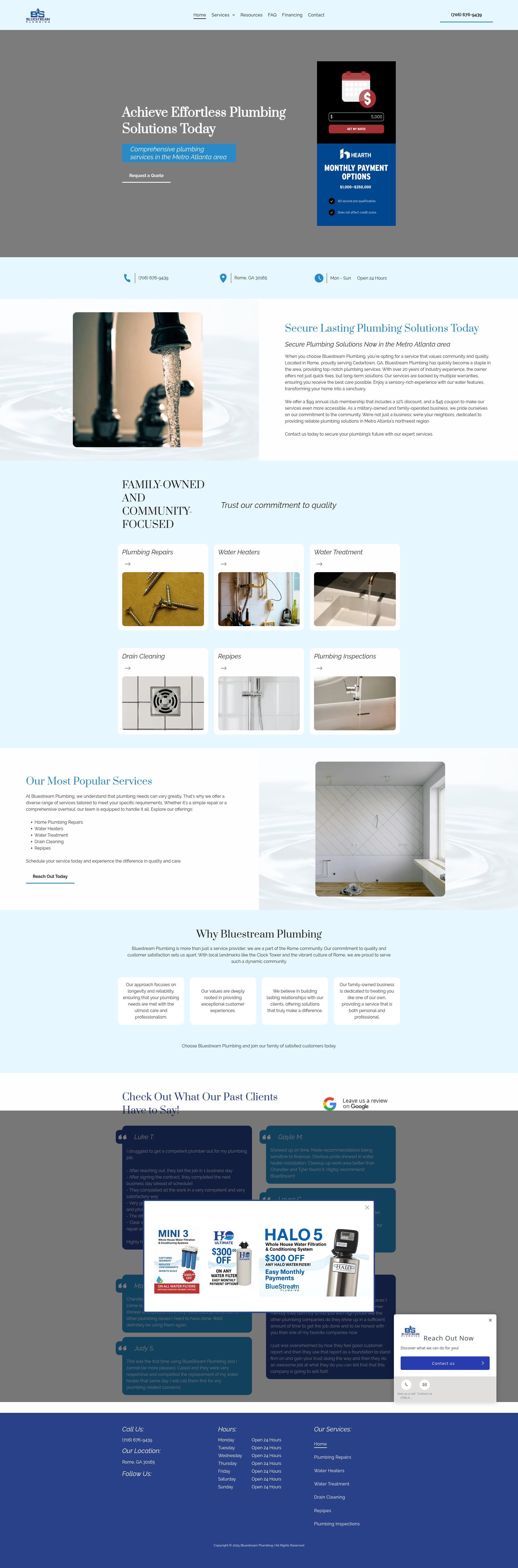 Screenshot of blue-streamplumbing.com