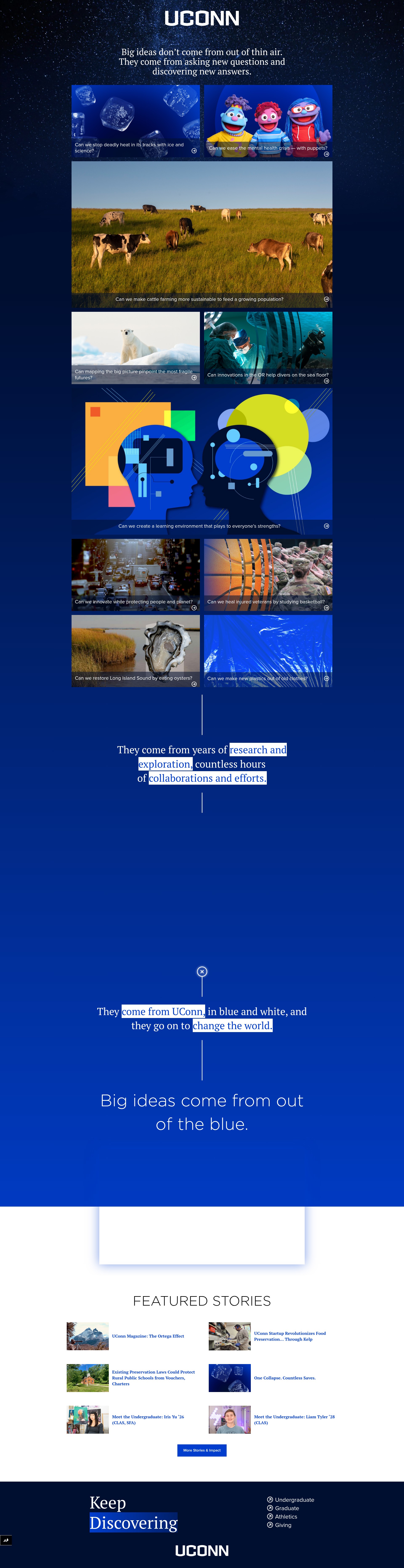 Screenshot of blue.uconn.edu