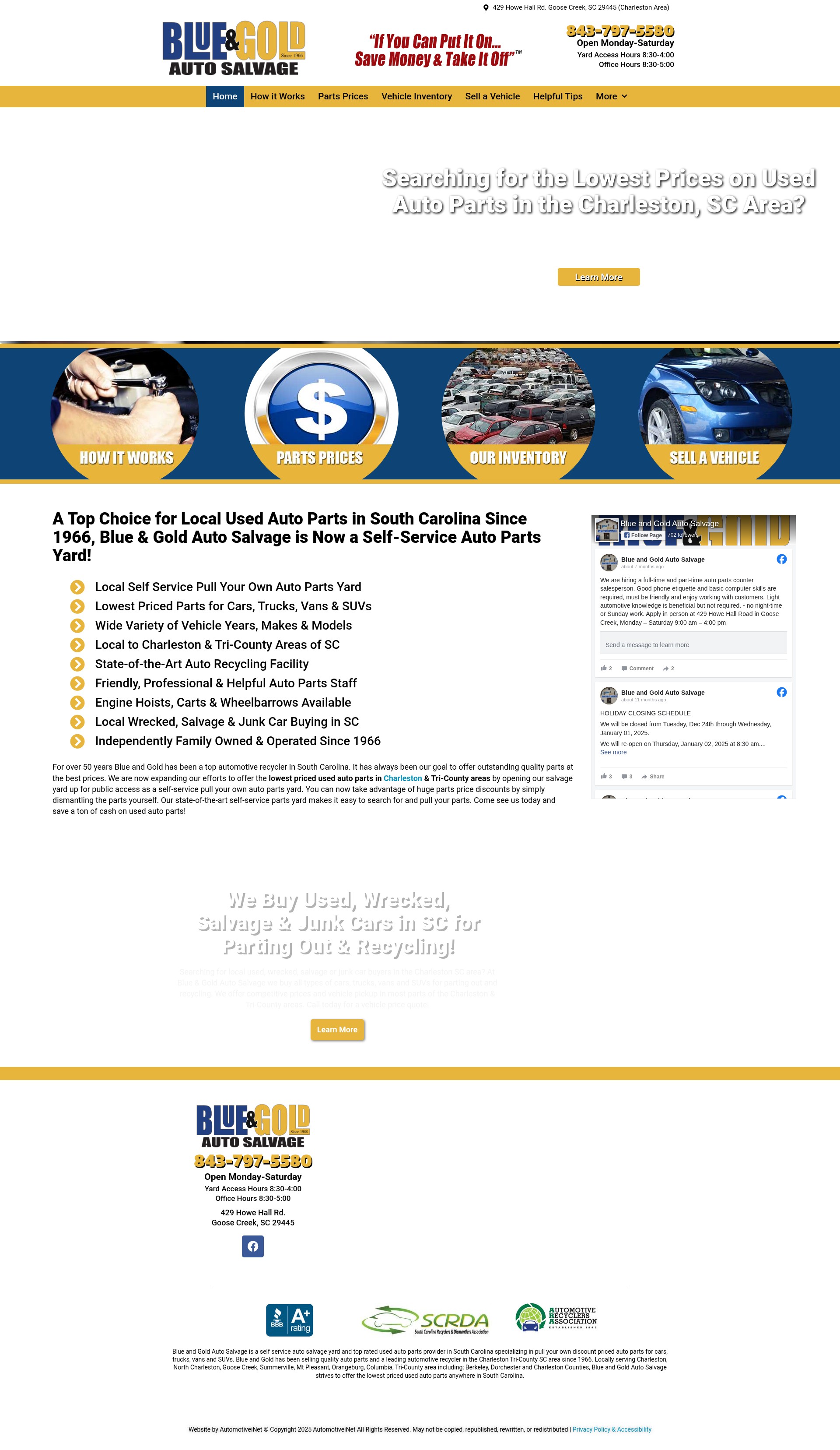 Screenshot of blueandgoldauto.com