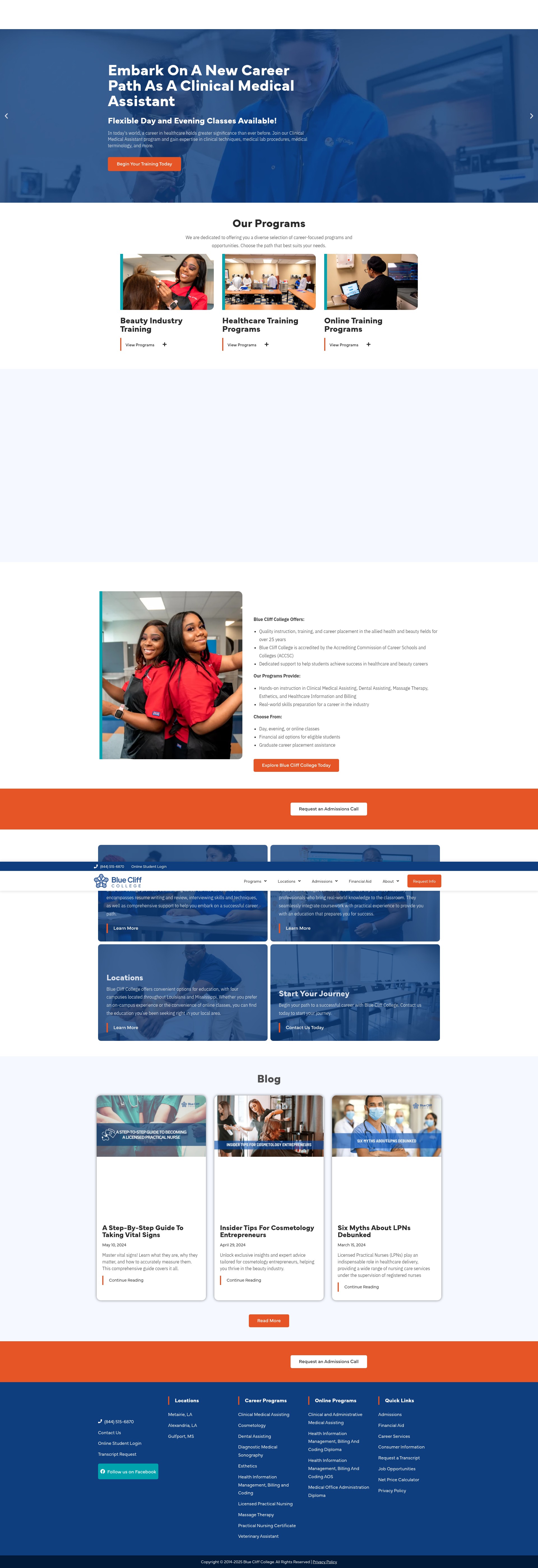 Screenshot of bluecliffcollege.edu
