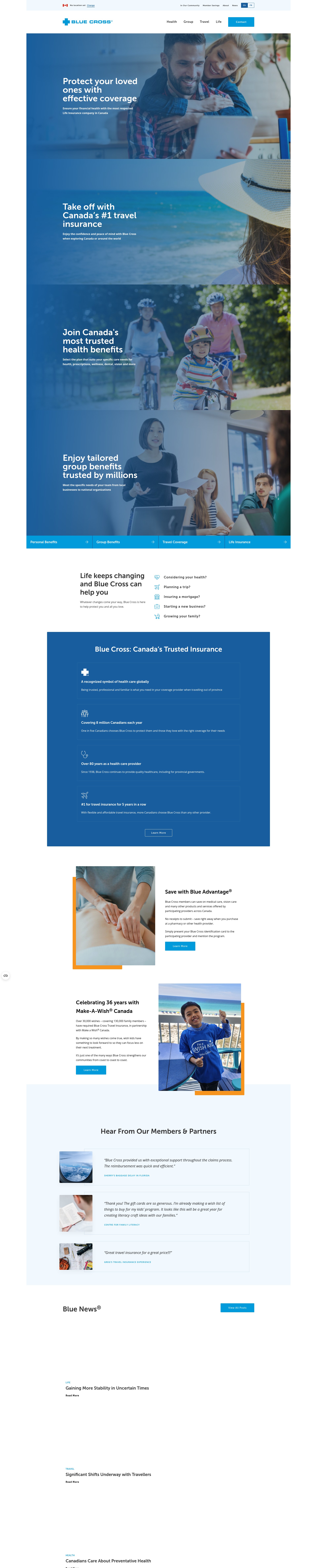 Screenshot of bluecross.ca
